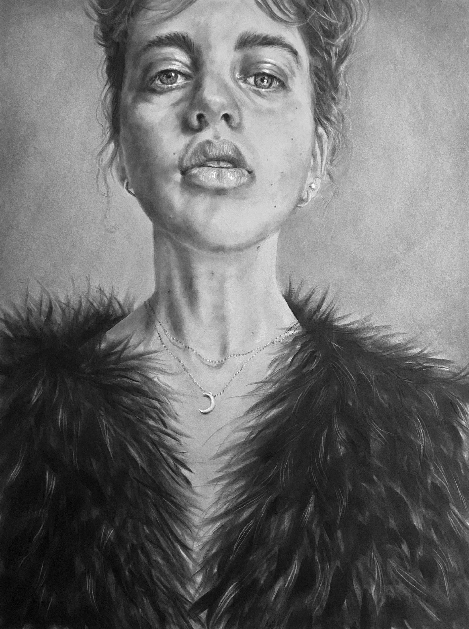 Constellation | Charcoal Pencil and PanPastel on Strathmore Toned Paper : 36x26" : 2022 : Professionally framed with archival matting and museum glass $2,200 | Available | Prints Available