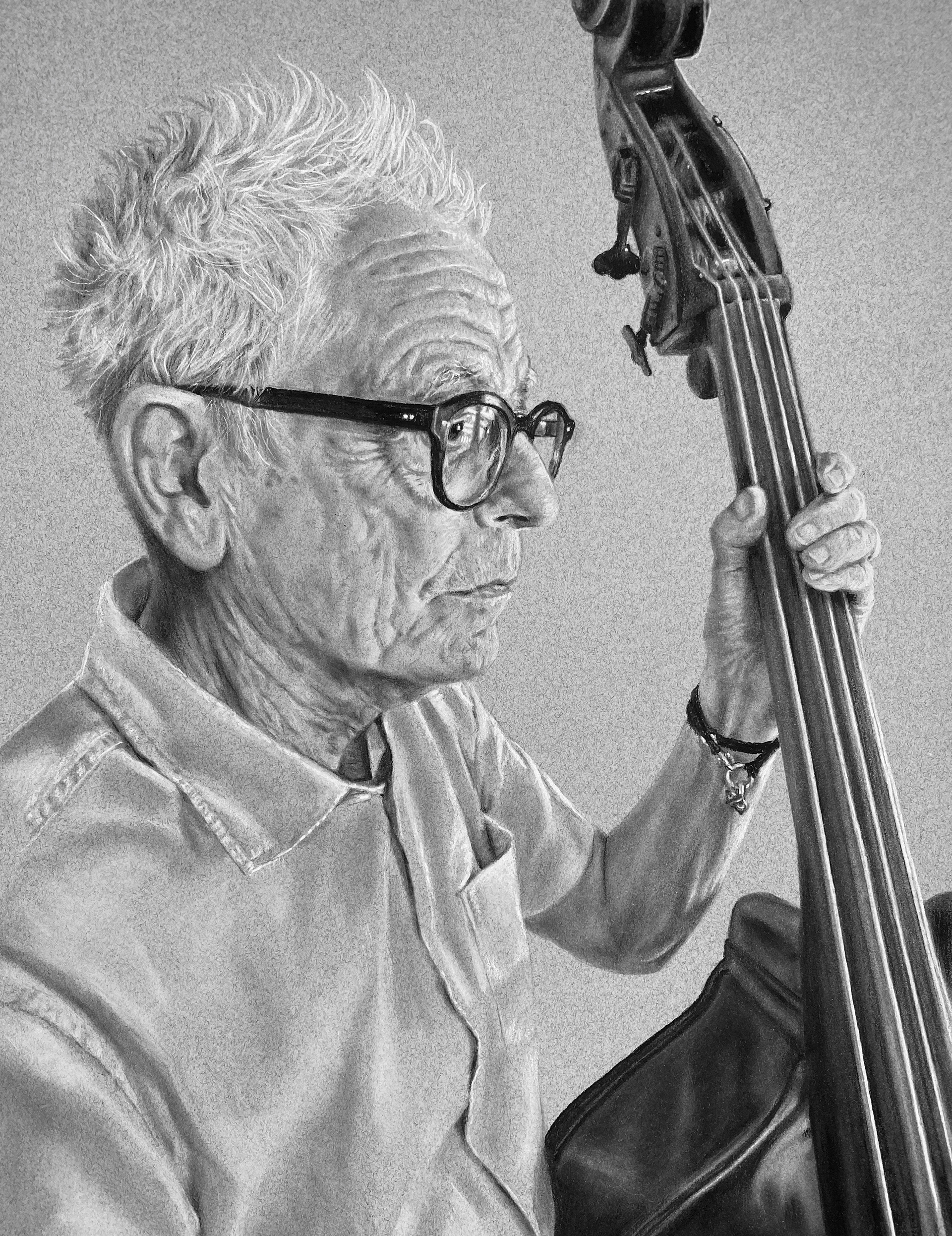 Ode to Joe | Charcoal Pencil and PanPastel on Strathmore Toned Paper : Framed Size 24x21" : 2024 : Professionally framed with archival matting and museum glass $3,300 | NFS | Prints Available