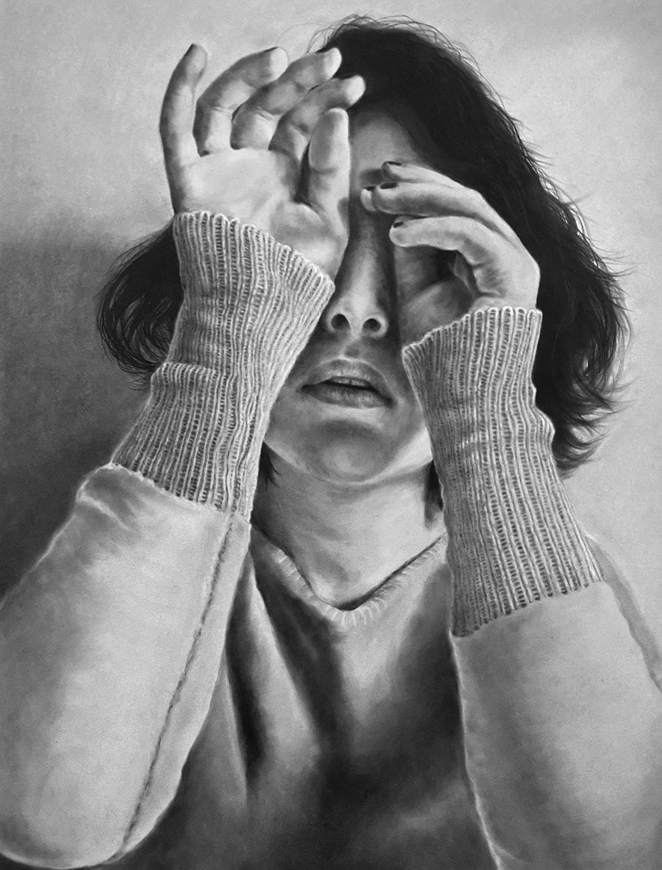 Things Left Unseen II | Charcoal Pencil and PanPastel on Strathmore Toned Paper : Framed Size 31x26" : 2022 : Professionally framed with archival matting and museum glass $4,400 | SOLD | Prints Available