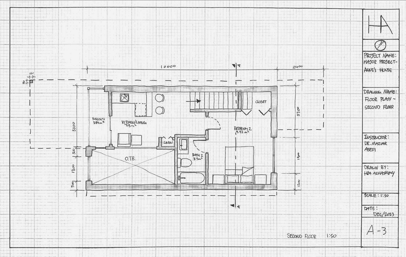 Initial Drawing of Second Floor