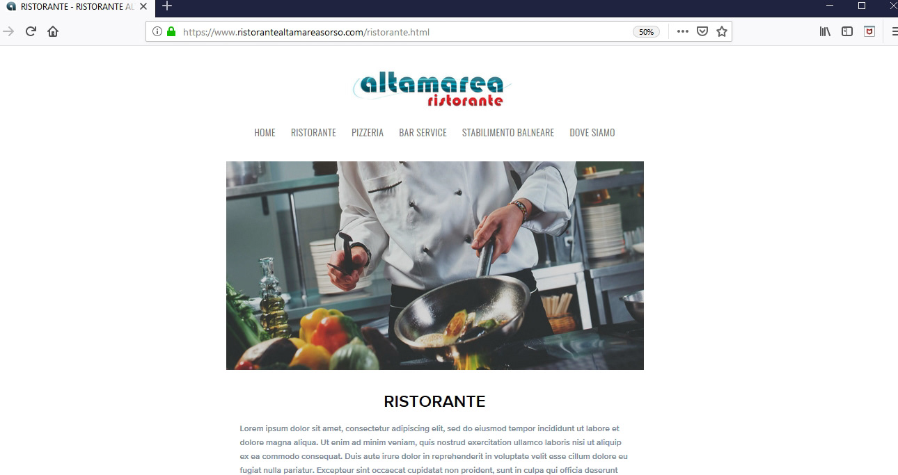 Ristorante Altamarea - Sito web vetrina