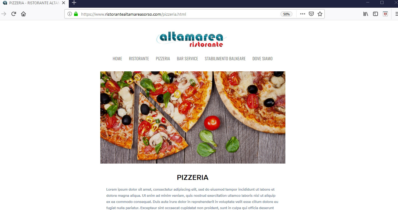 Ristorante Altamarea - Sito web vetrina