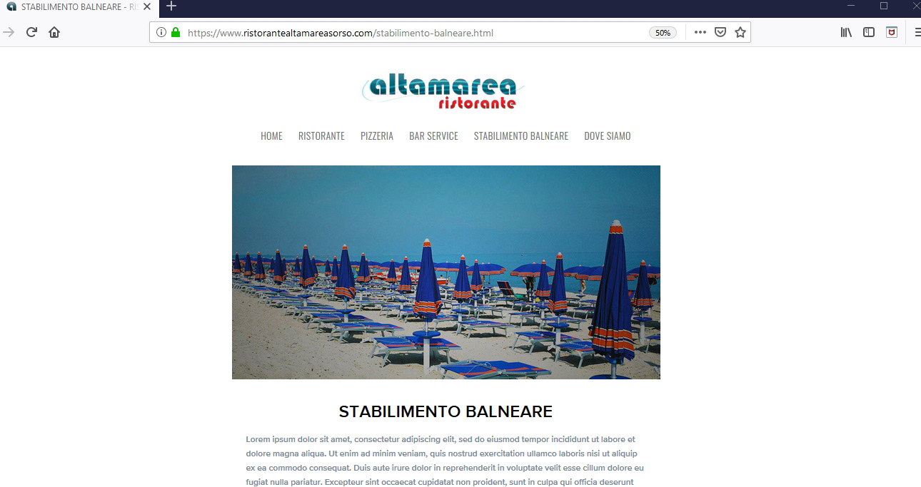 Ristorante Altamarea - Sito web vetrina