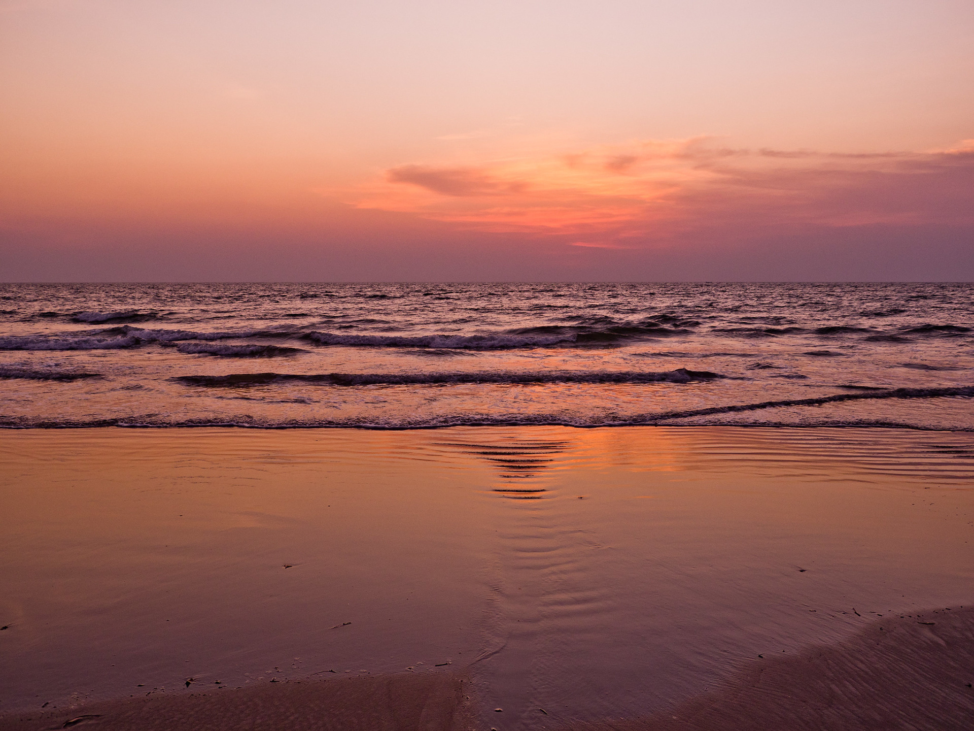 Sunset over Ashvem Beach