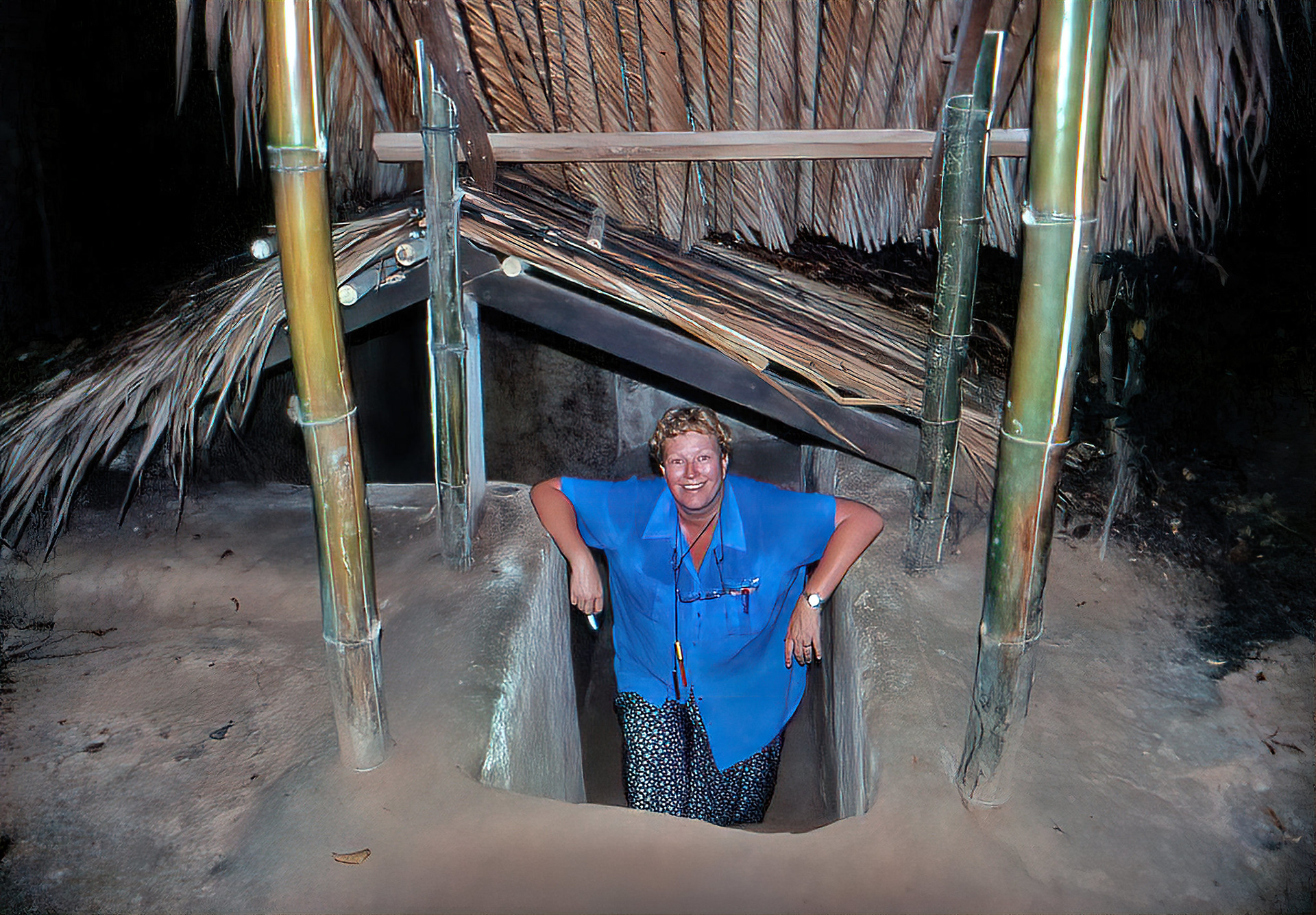 Emerging from the tunnels that date back to the Vietnam War. 