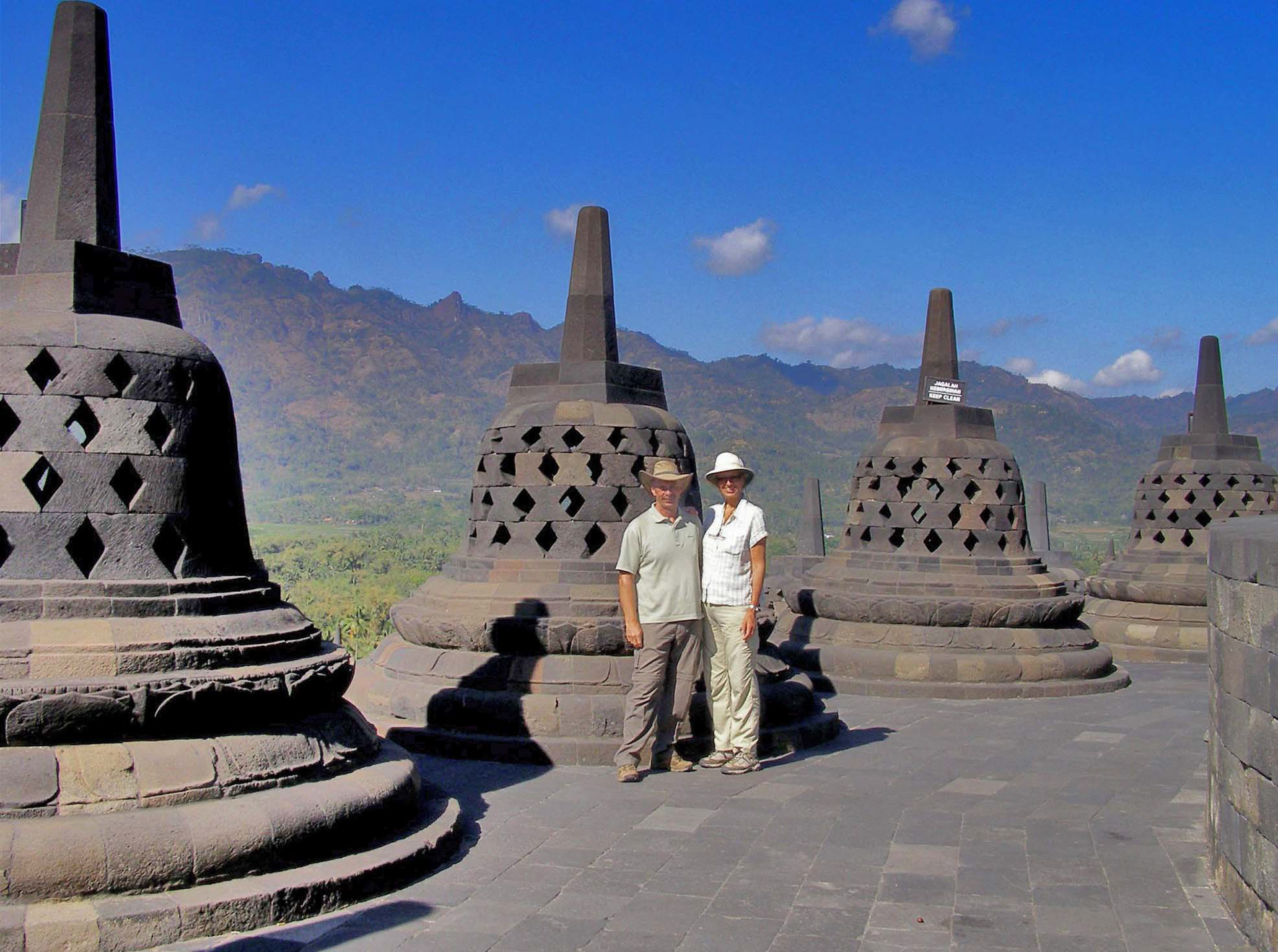 The Buddhist temple of Borobodur on Java Ilsand in Indonesia
