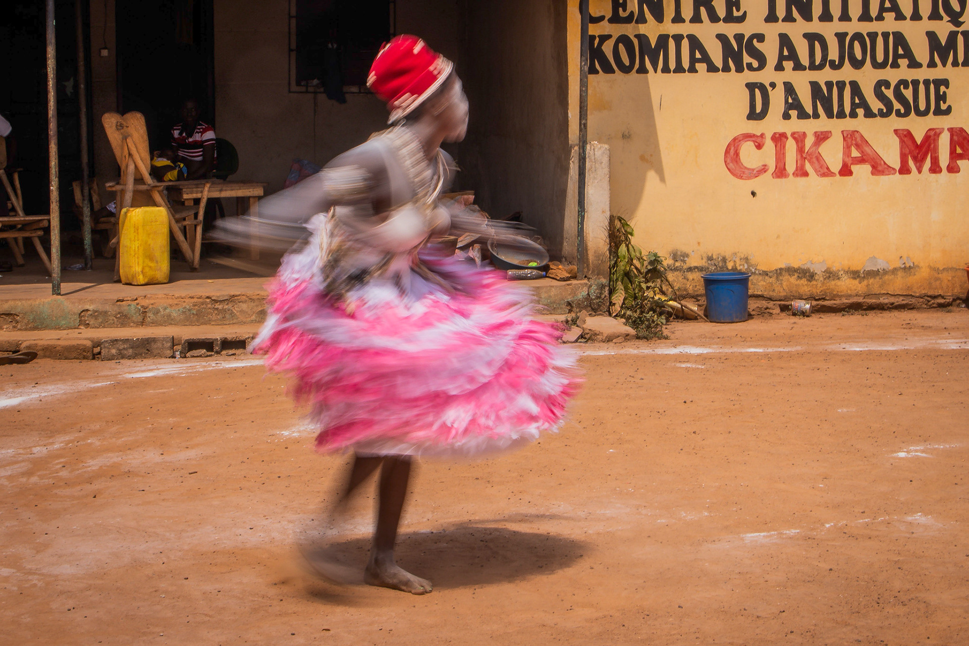 A Komien Priestess dances until she reaches a trance in order to communicate with the spirits.
