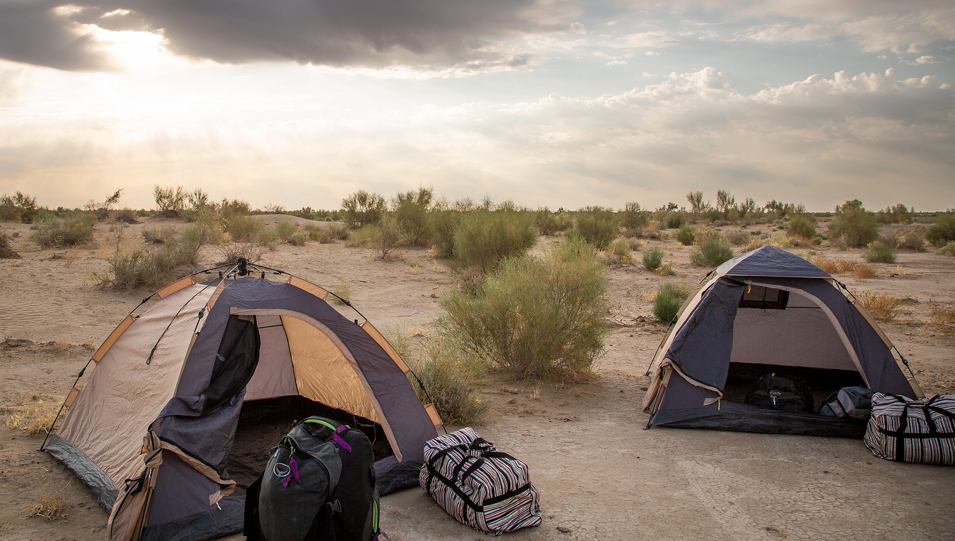 Camping in the Karakom Desert, Turkmensitan
