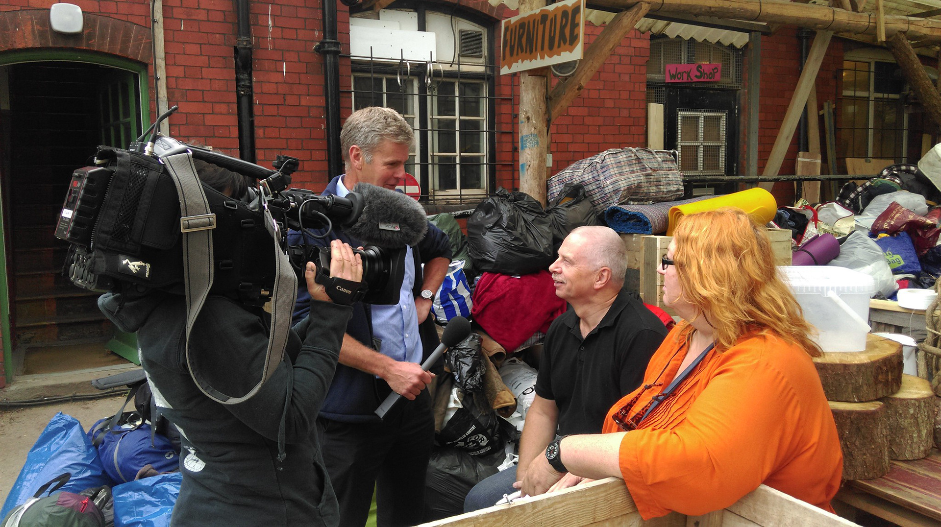 Being interviewed by the BBC about the migrants in Calais