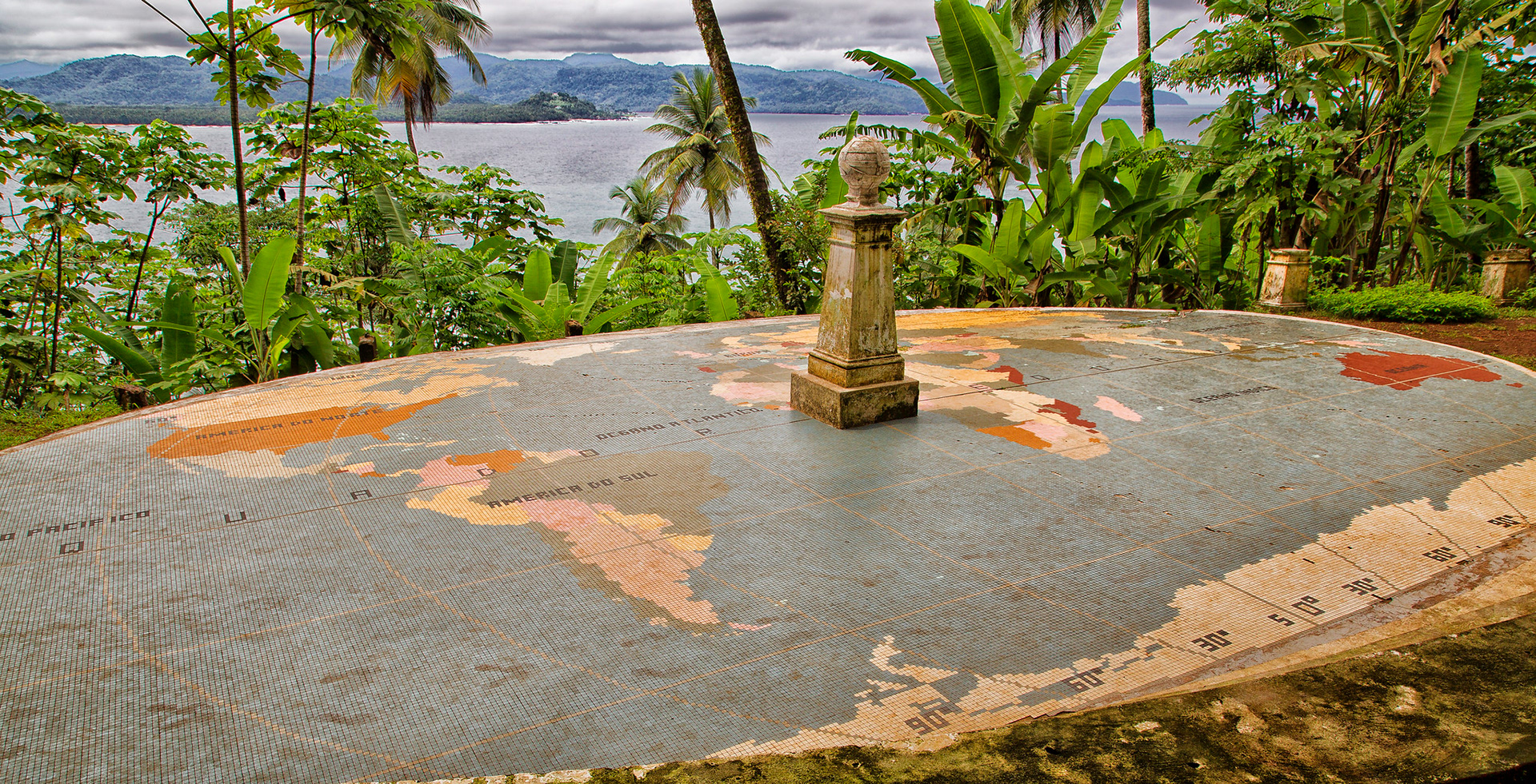 This marks the spot that is considered the centre of the world where the equator meets the meridian. 