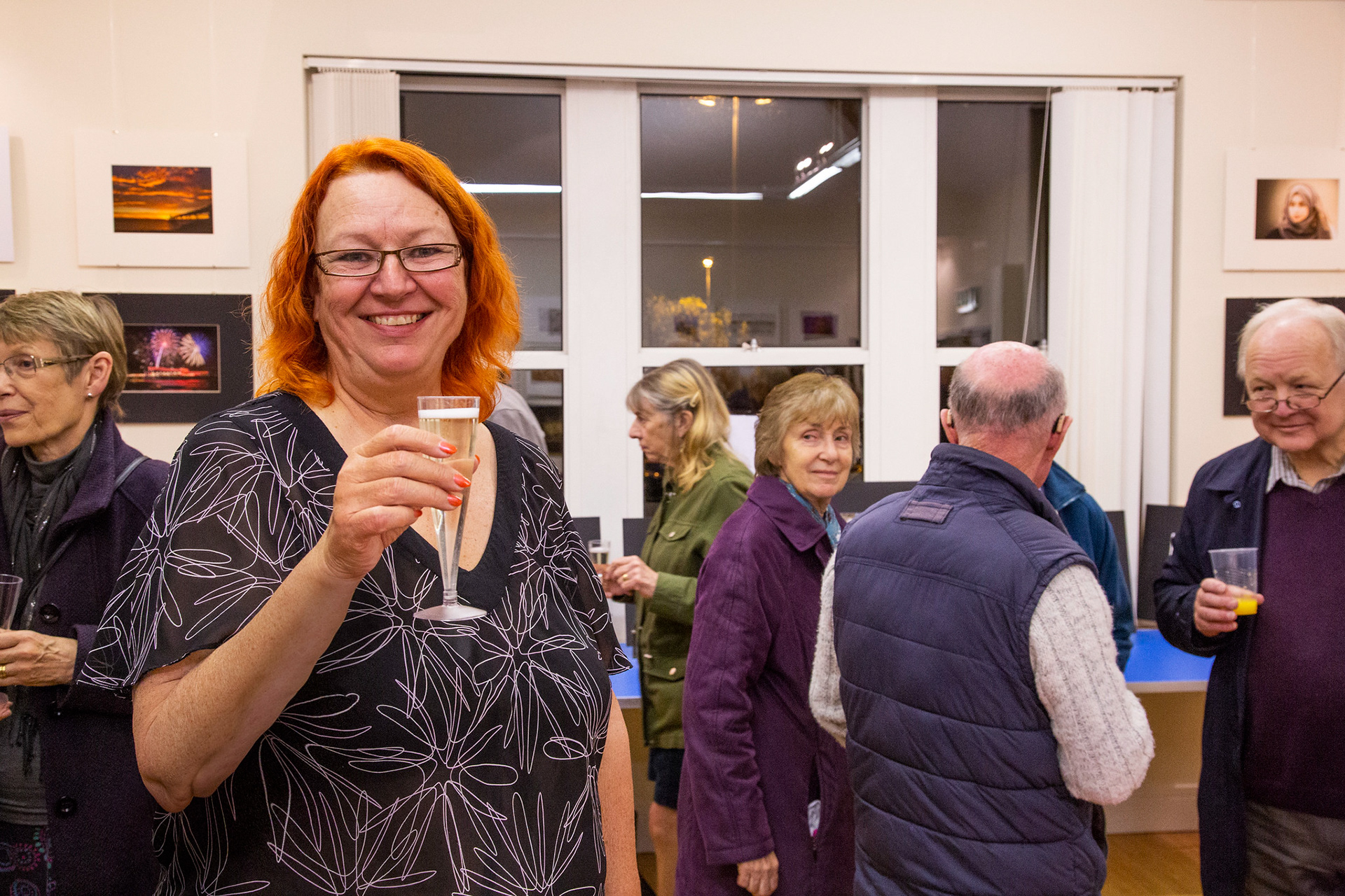 Raising a toast at my exhibition