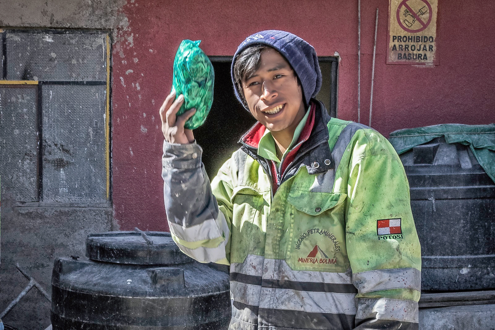 A very grateful miner in Bolivia