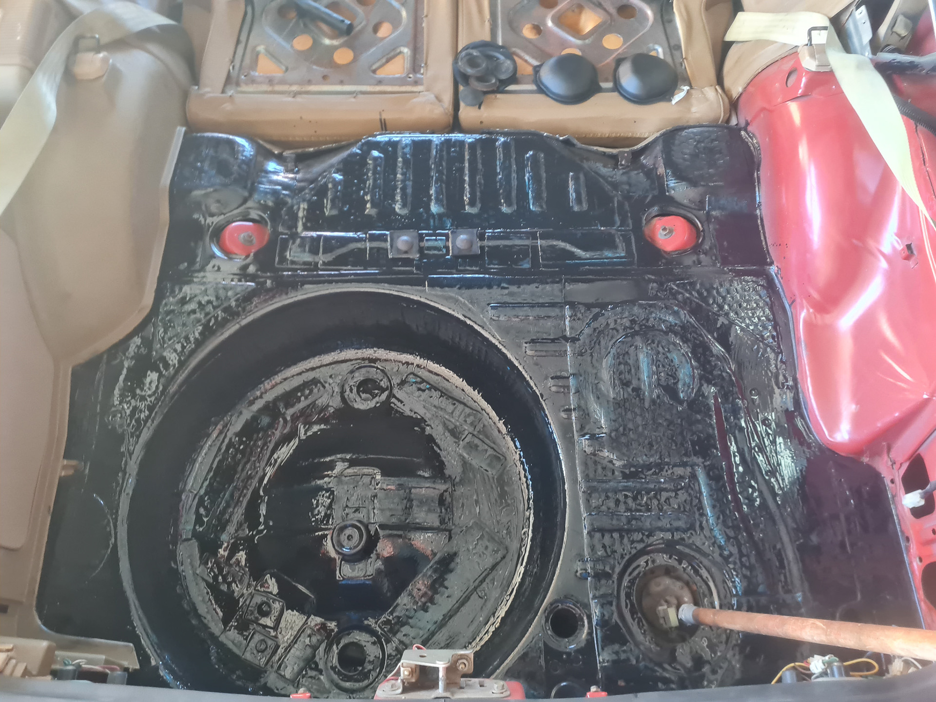 Chasis paint applied to boot