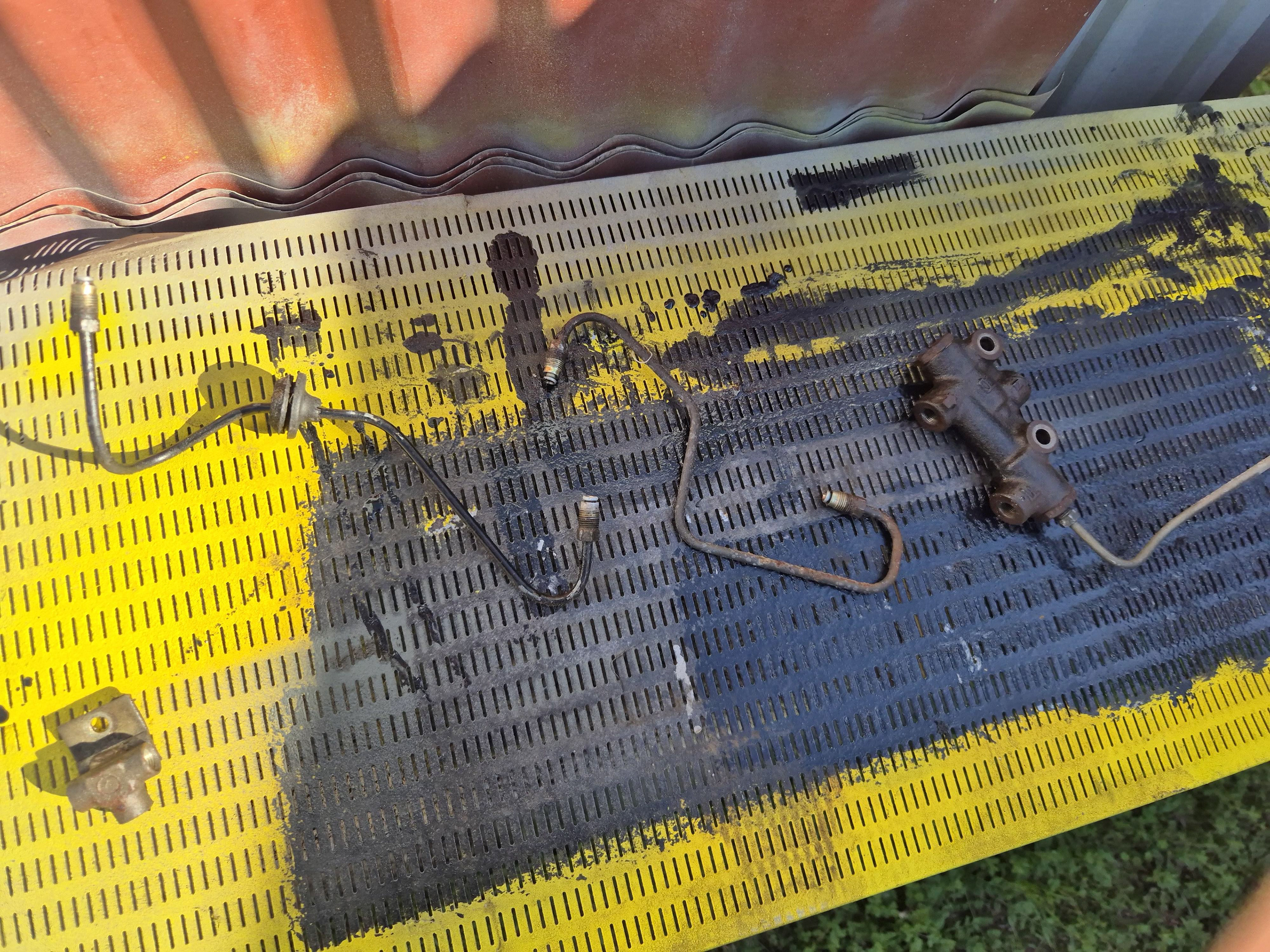 Stripping engine bay hardlines for restoration