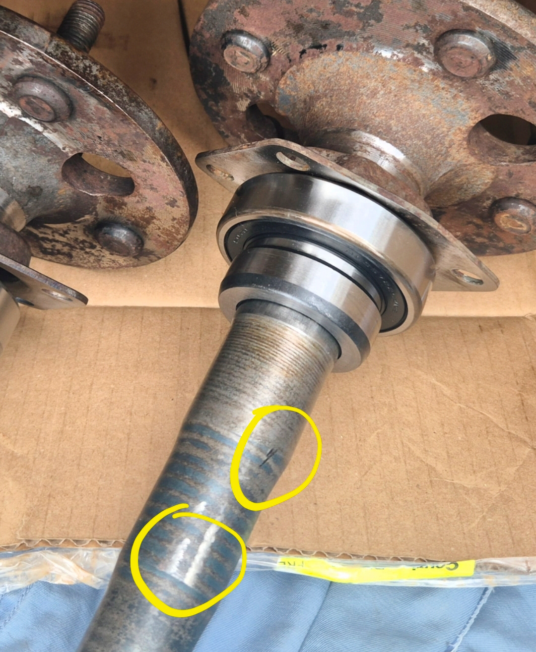 After getting my axles back from the shop they created a few knicks in the shaft