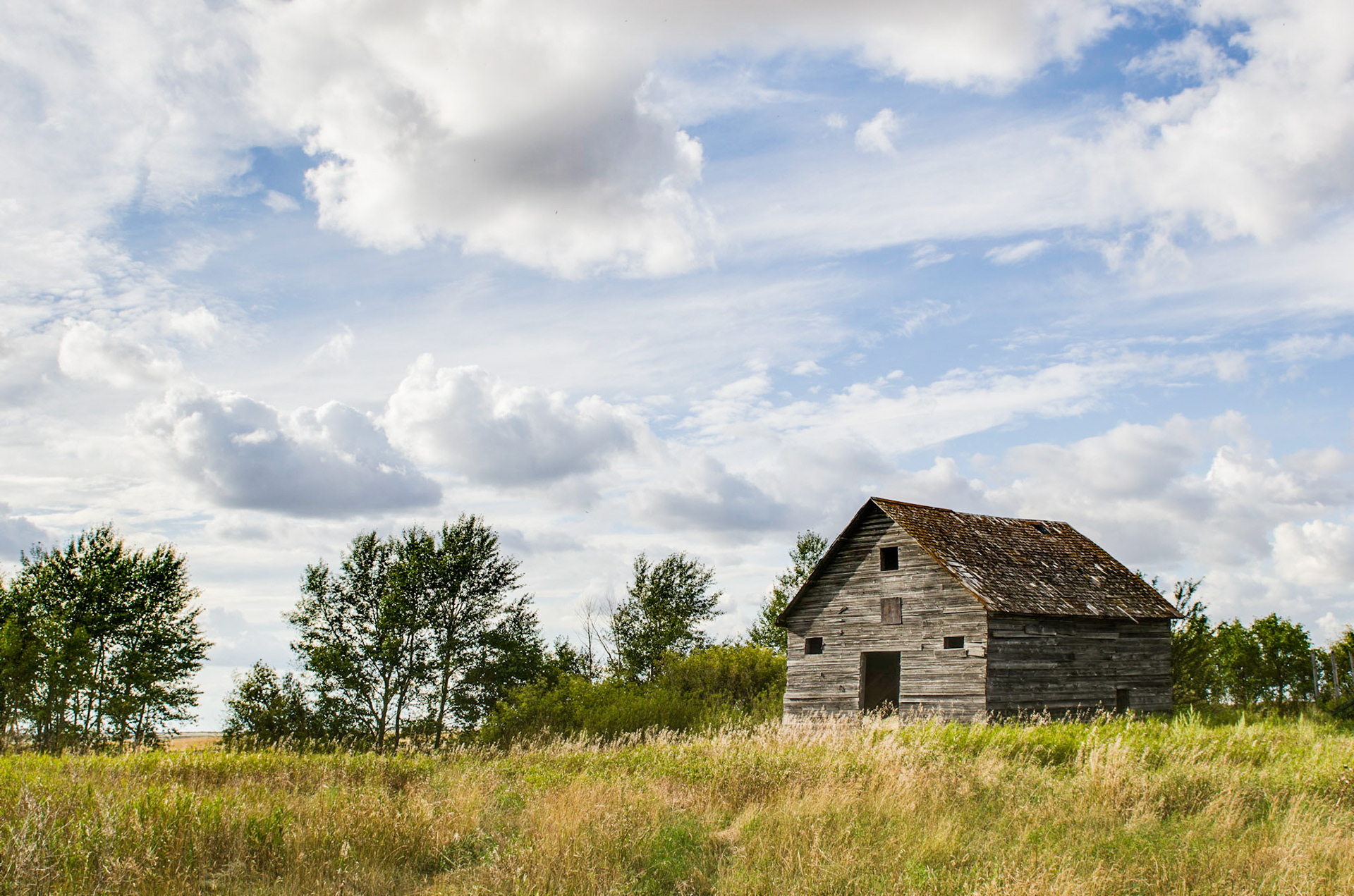 Old Barn With Clouds