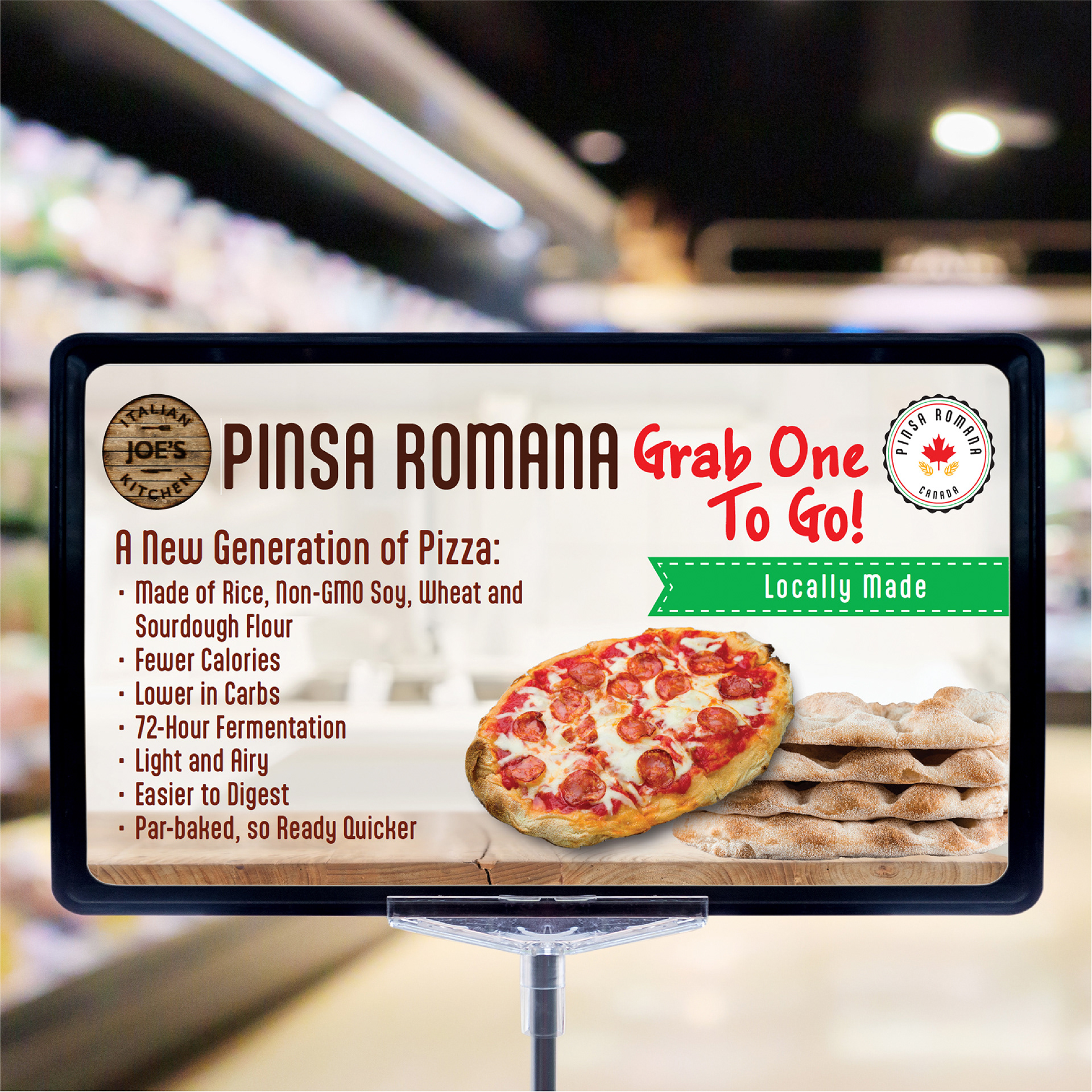 Pinsa Romana grocery store sign