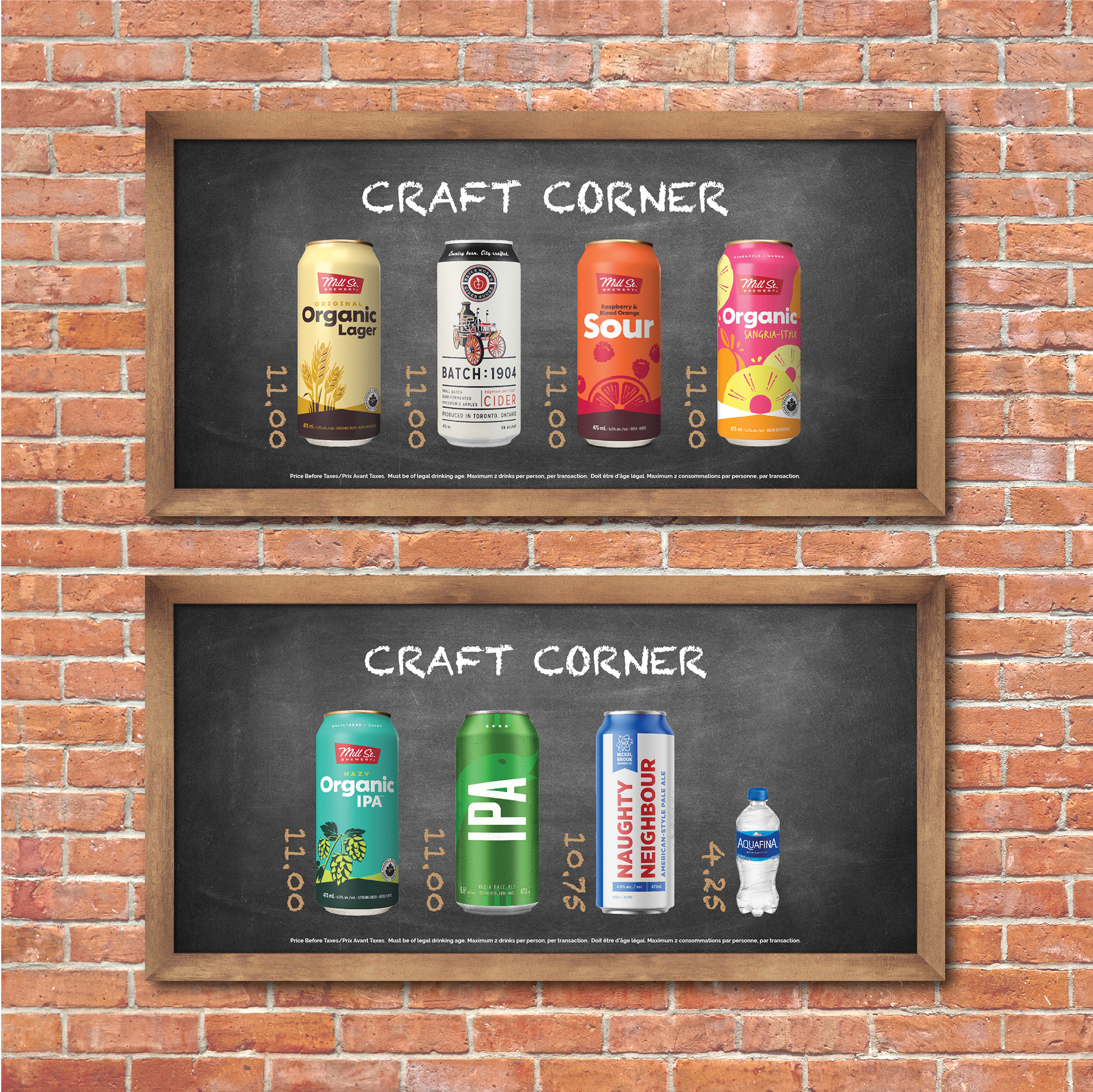 TD Place beer menu signs