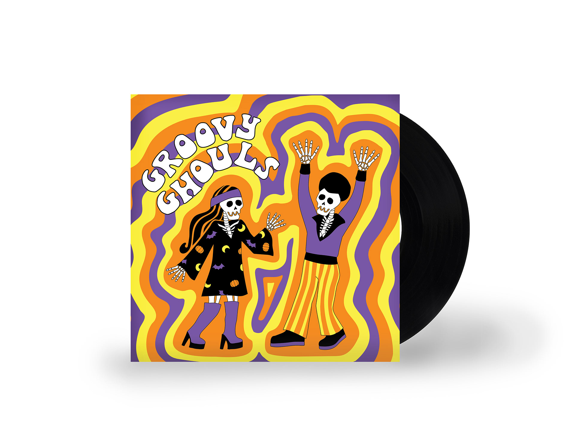 Groovy Ghouls Album Cover - Digital Illustration