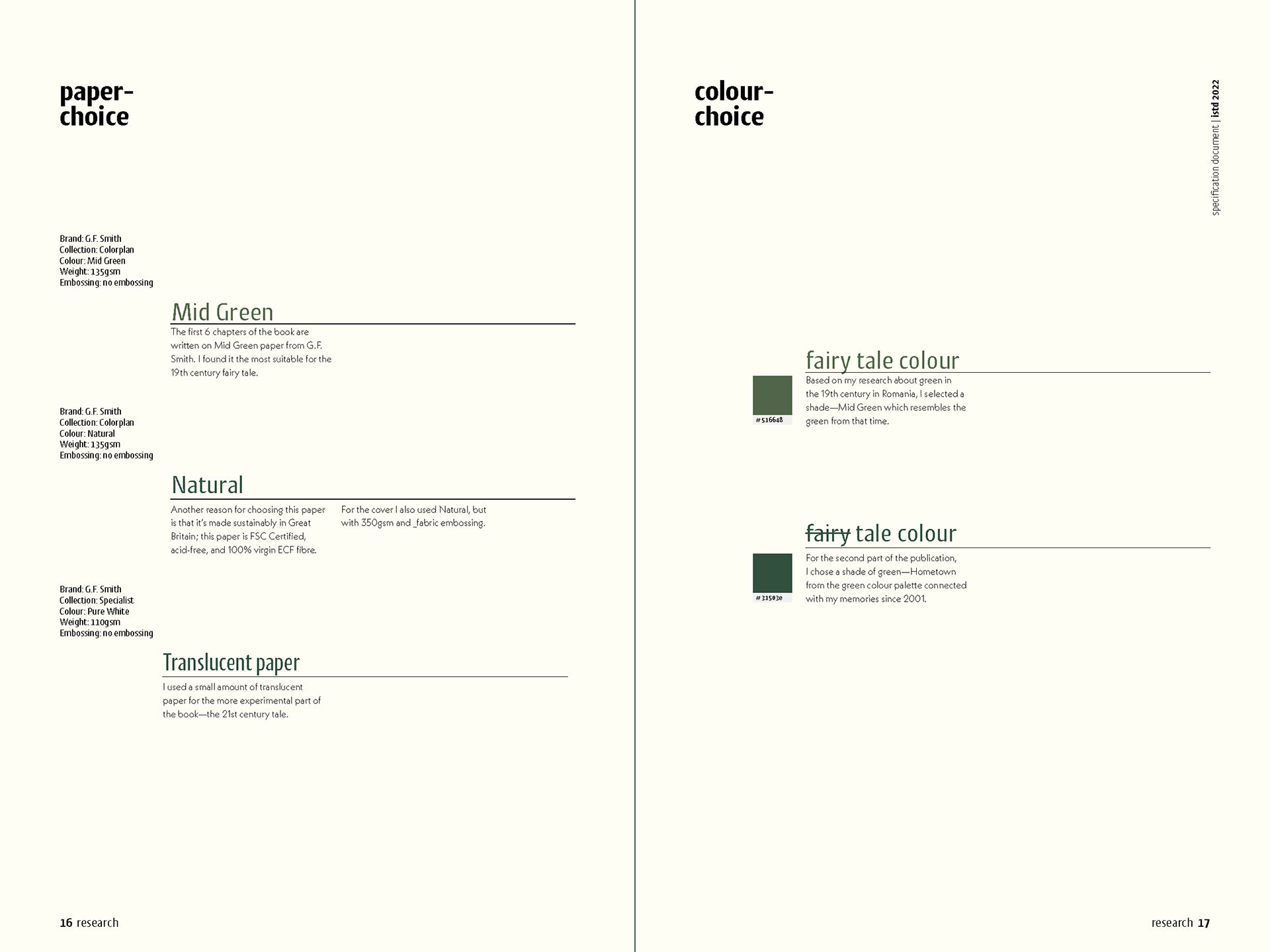 paper and colour choice