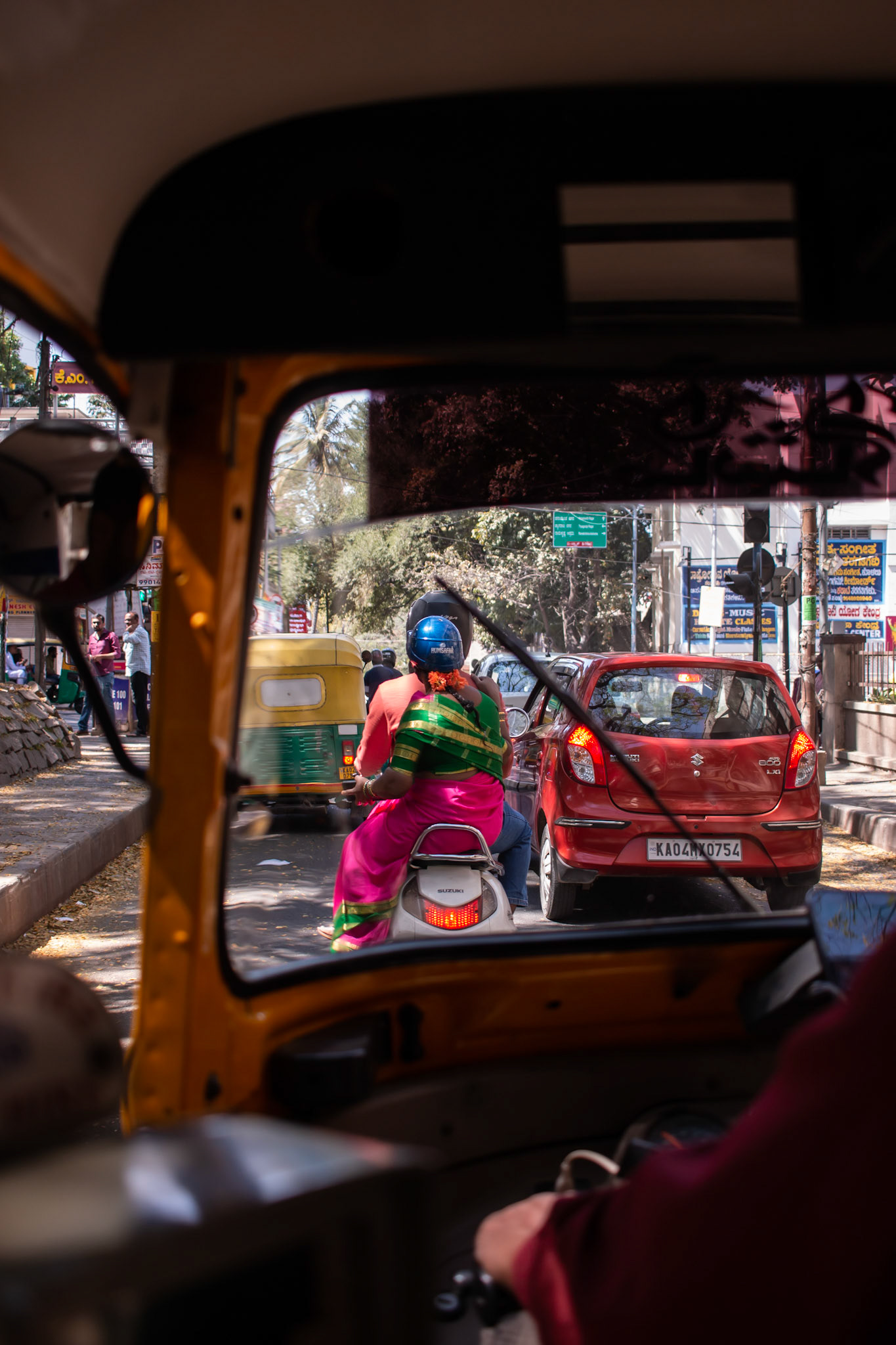 Traffic with Woman in Sari (Bangalore, India, 2025)