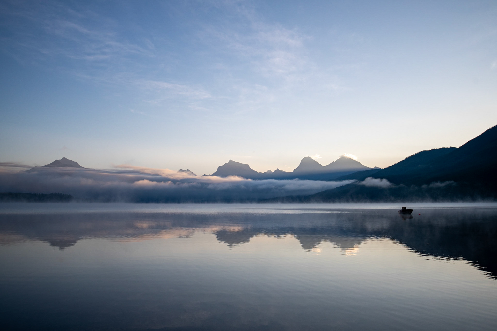 View from Apgar Beach on Lake McDonald