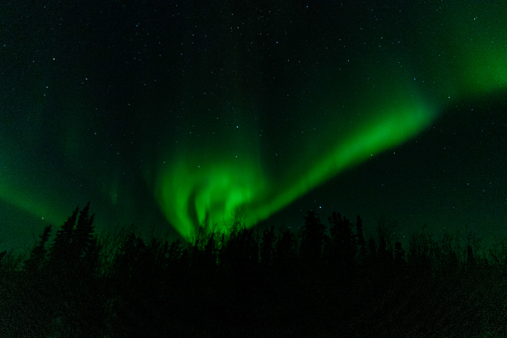 Northern lights at Prelude Lake E, Ingraham Trail