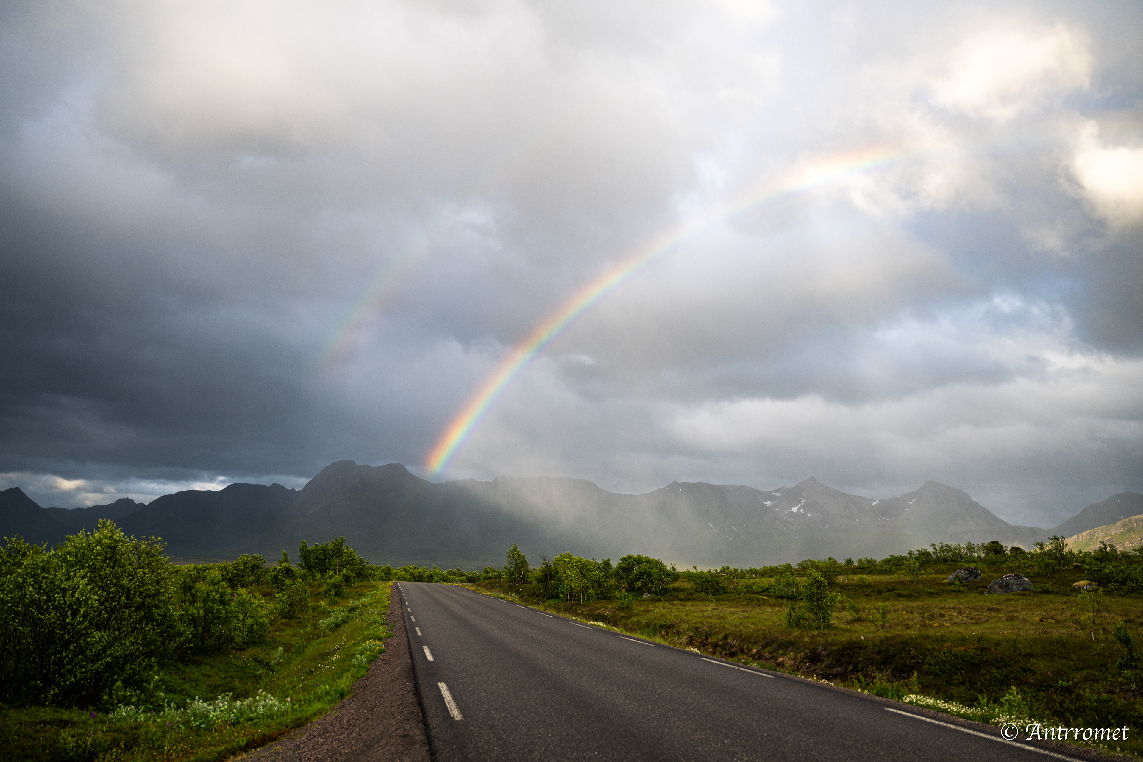 Double rainbow somewhere near Åse on a tour with Arctic North Adventures