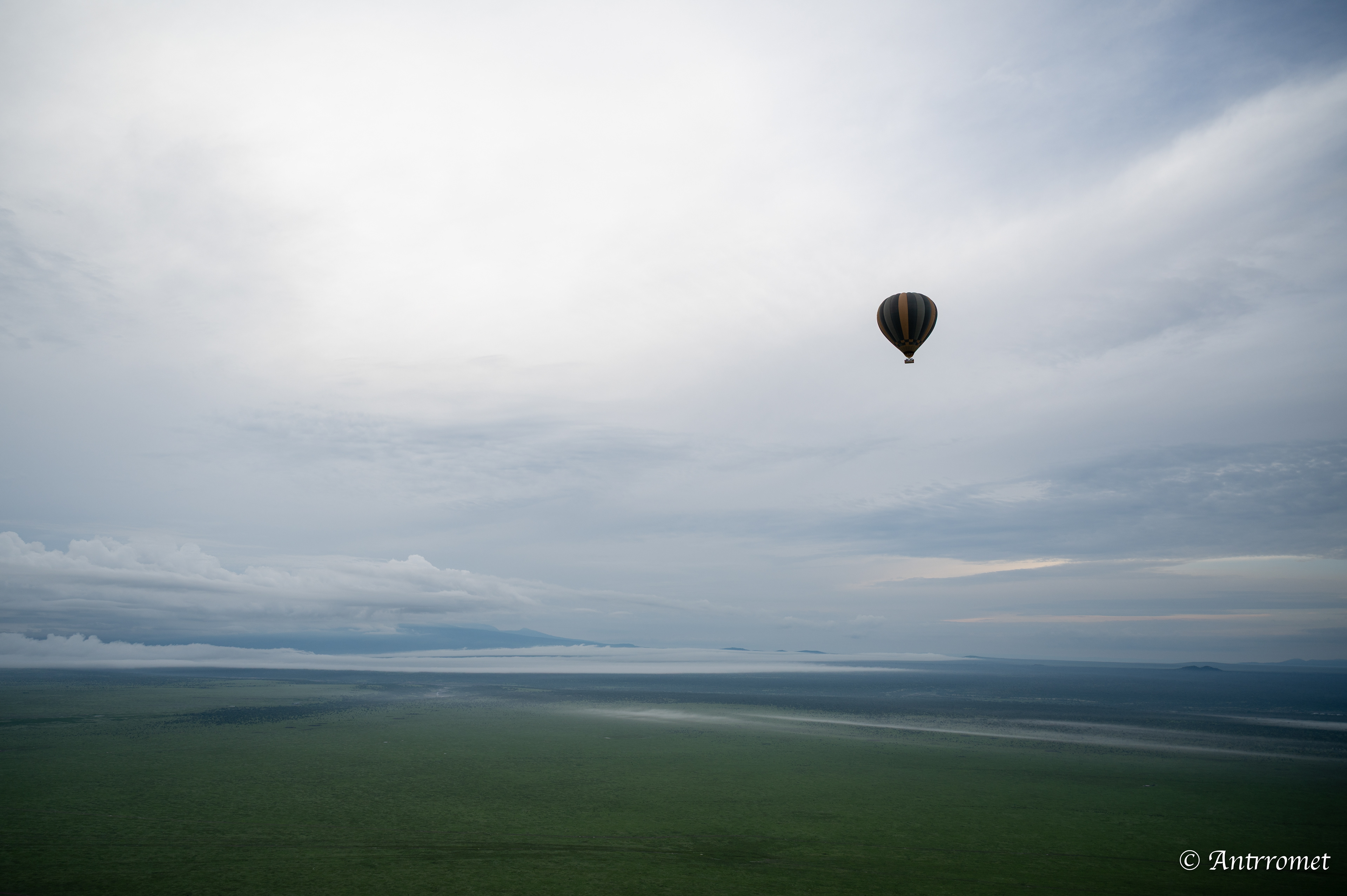 View from hot air balloon ride over Ndutu region