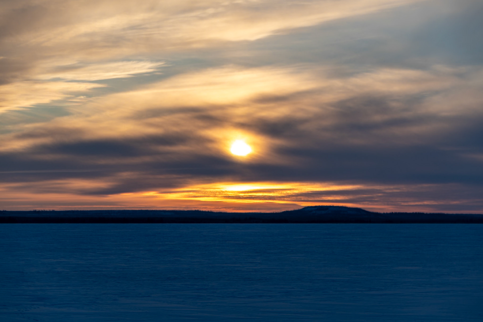 Sunset at Great Slave lake, Behchoko