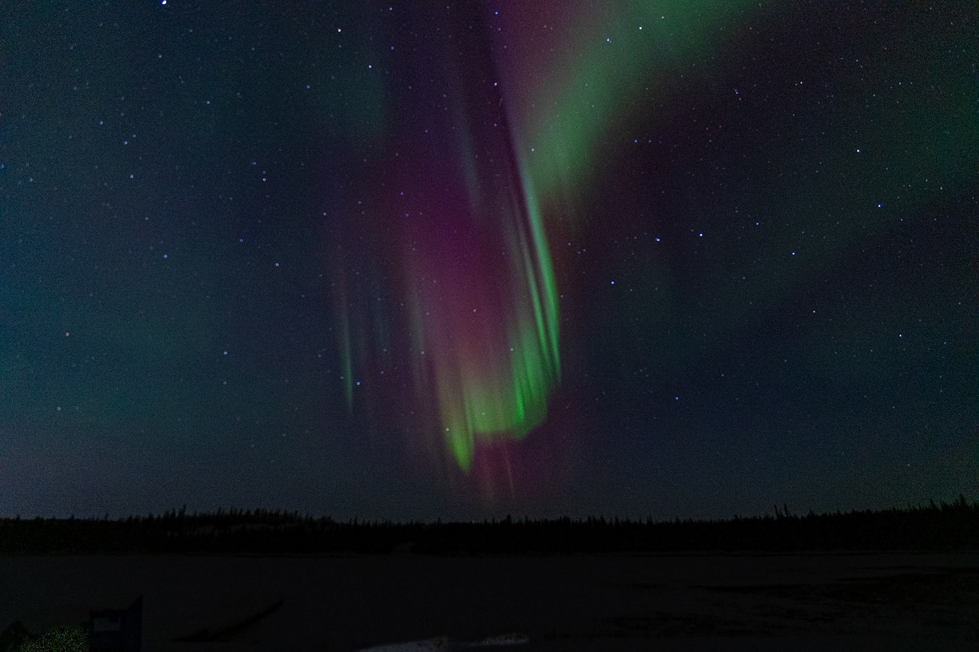Northern lights at Prosperous Lake, Ingraham Trail