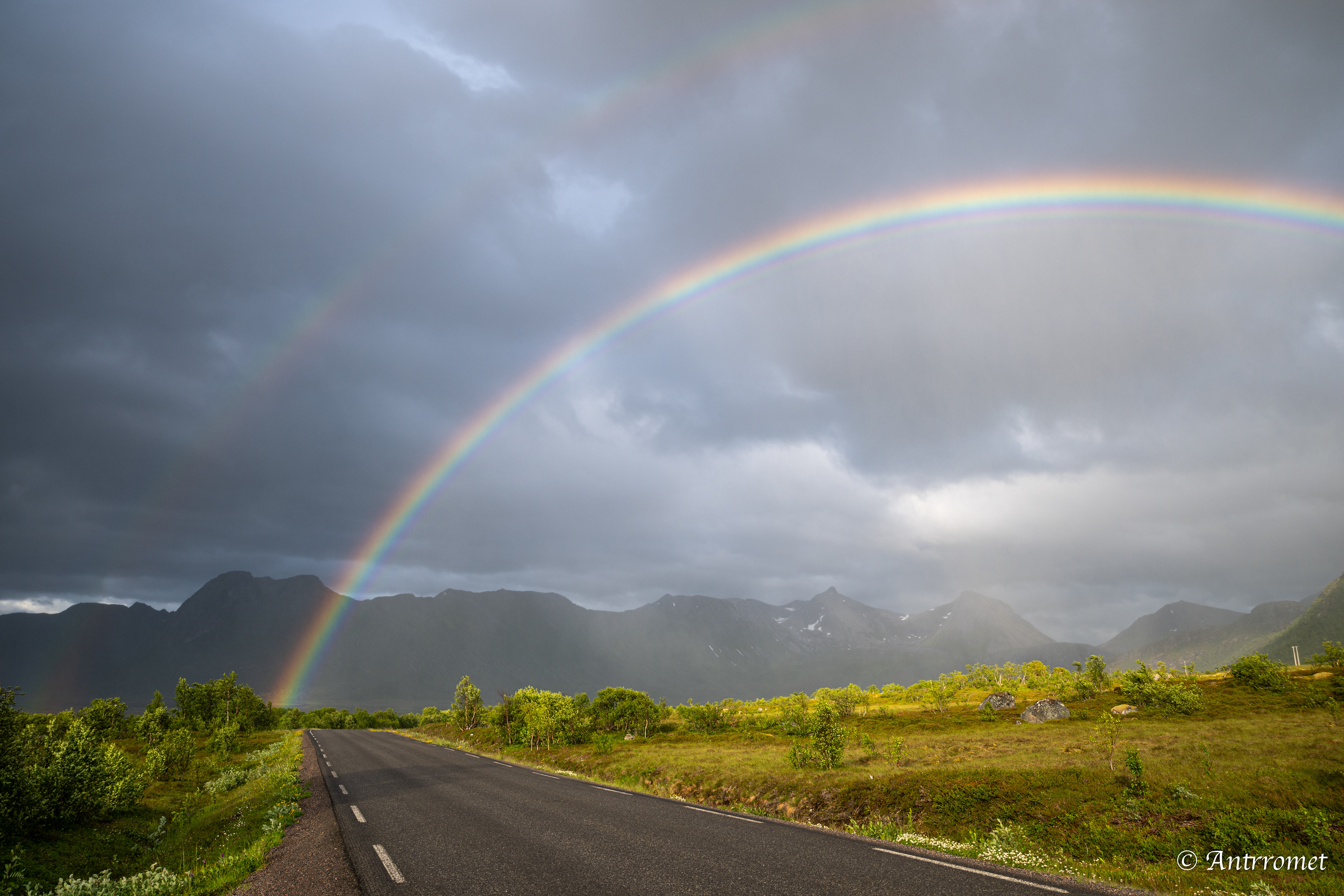 Double rainbow somewhere near Åse on a tour with Arctic North Adventures