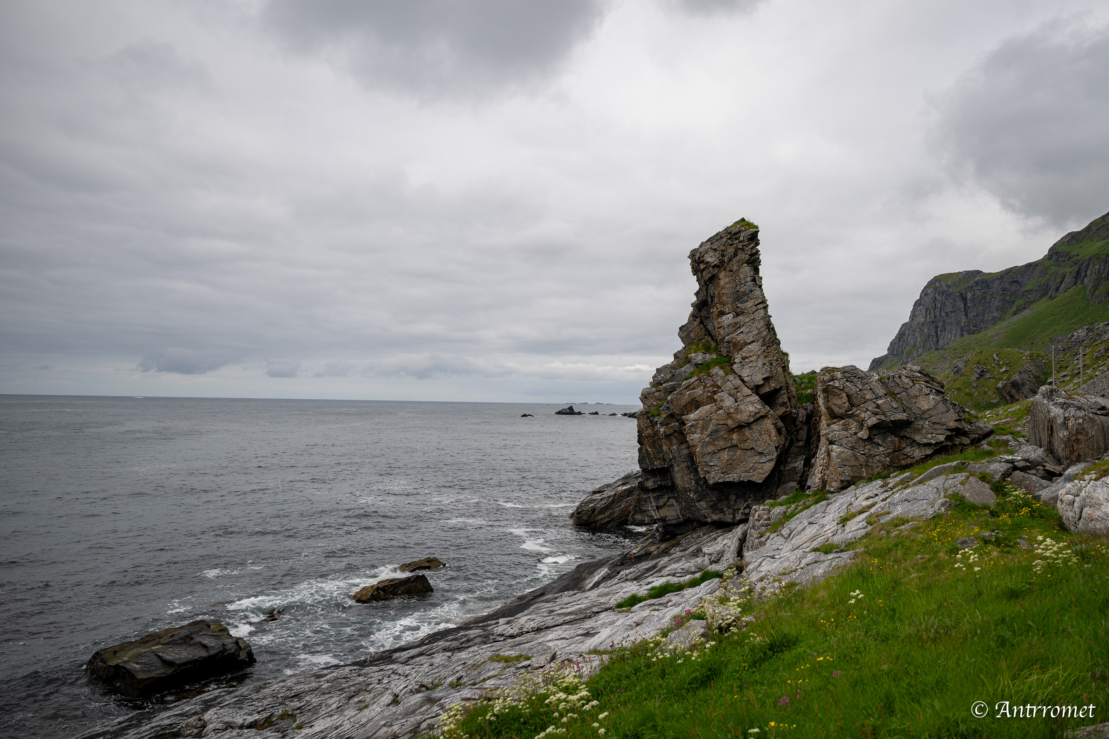 On the way back from the Bird Cliff at Værøy