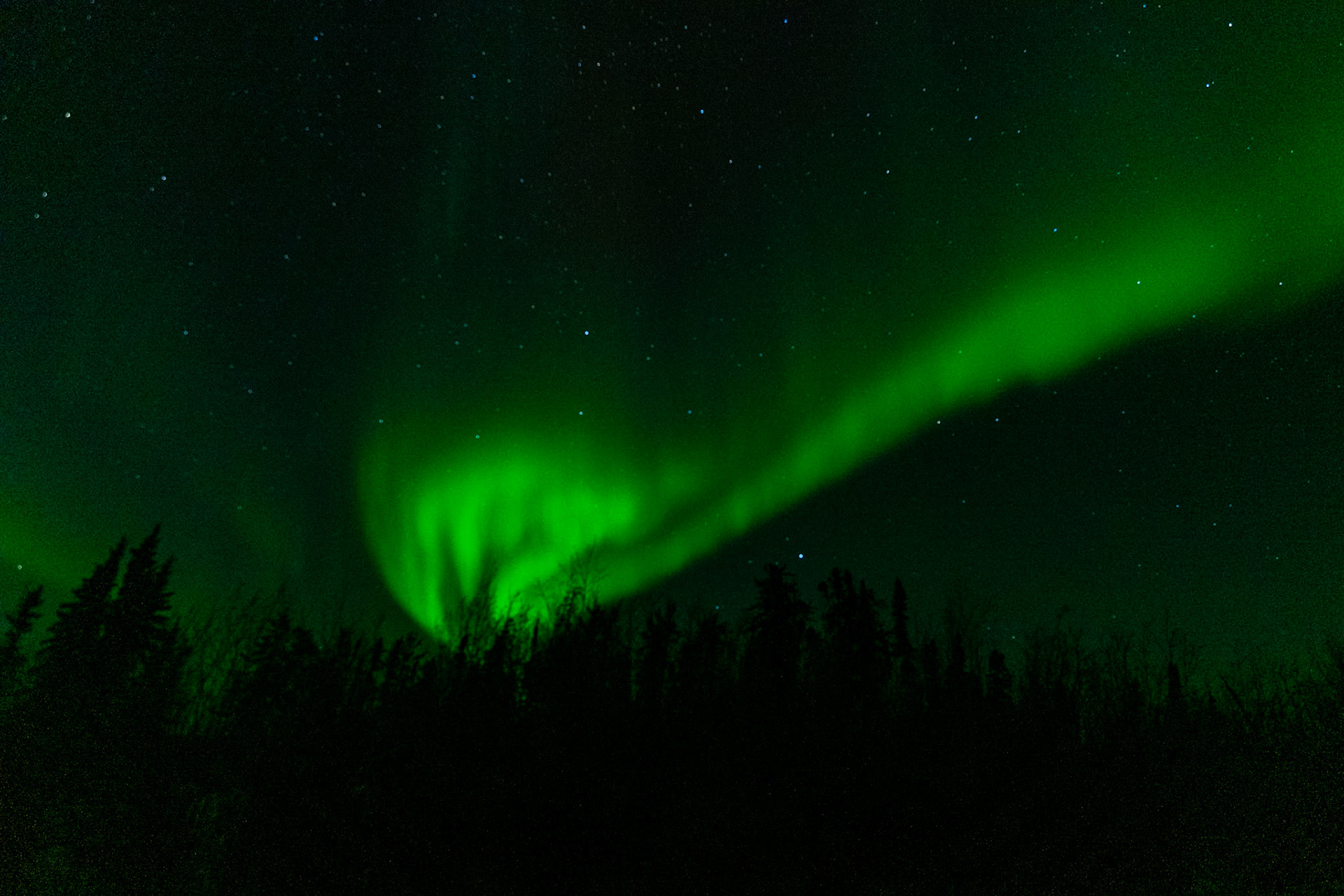 Northern lights at Prelude Lake E, Ingraham Trail