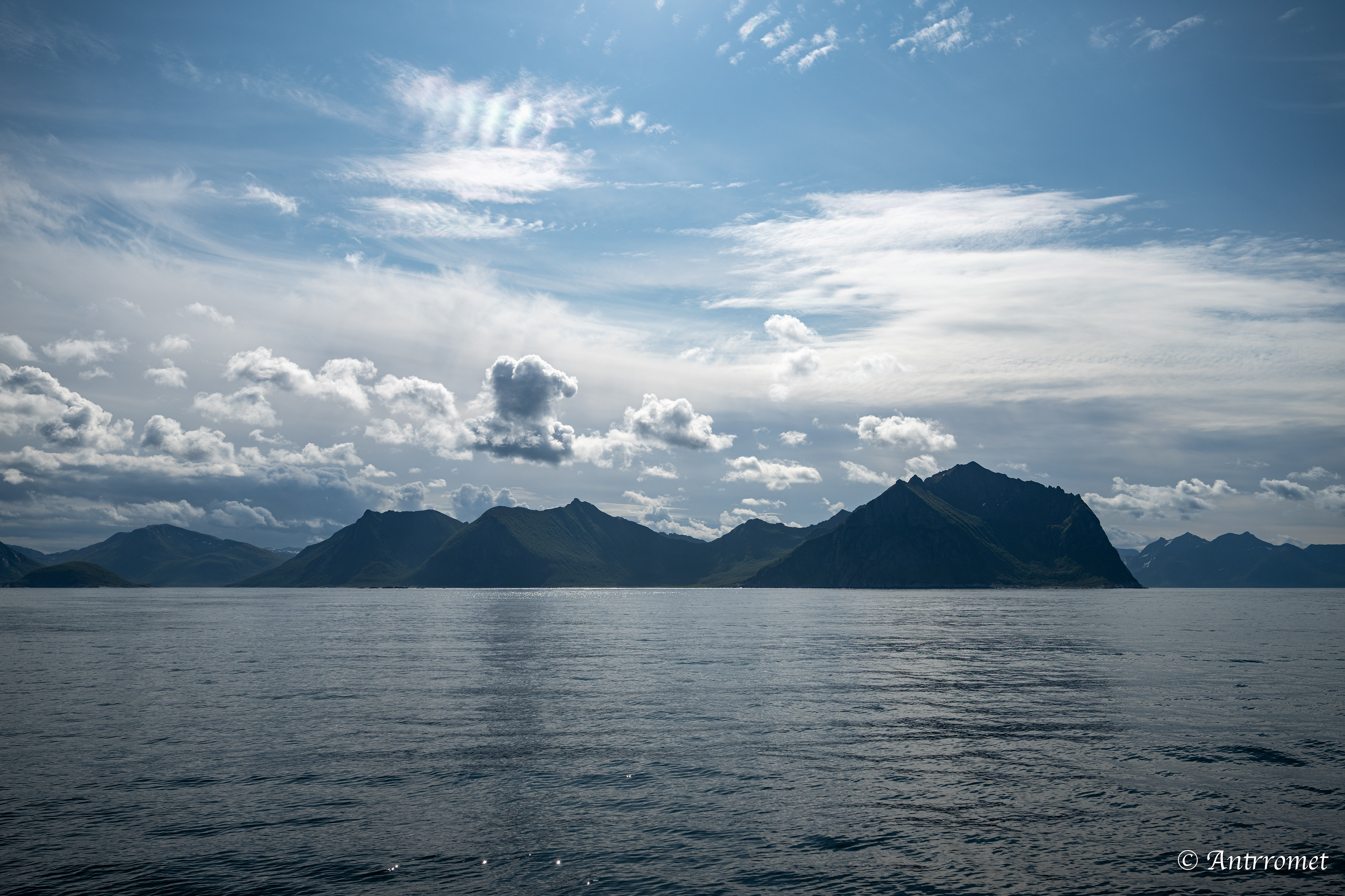 On the way of Andenes to Gryllefjord ferry