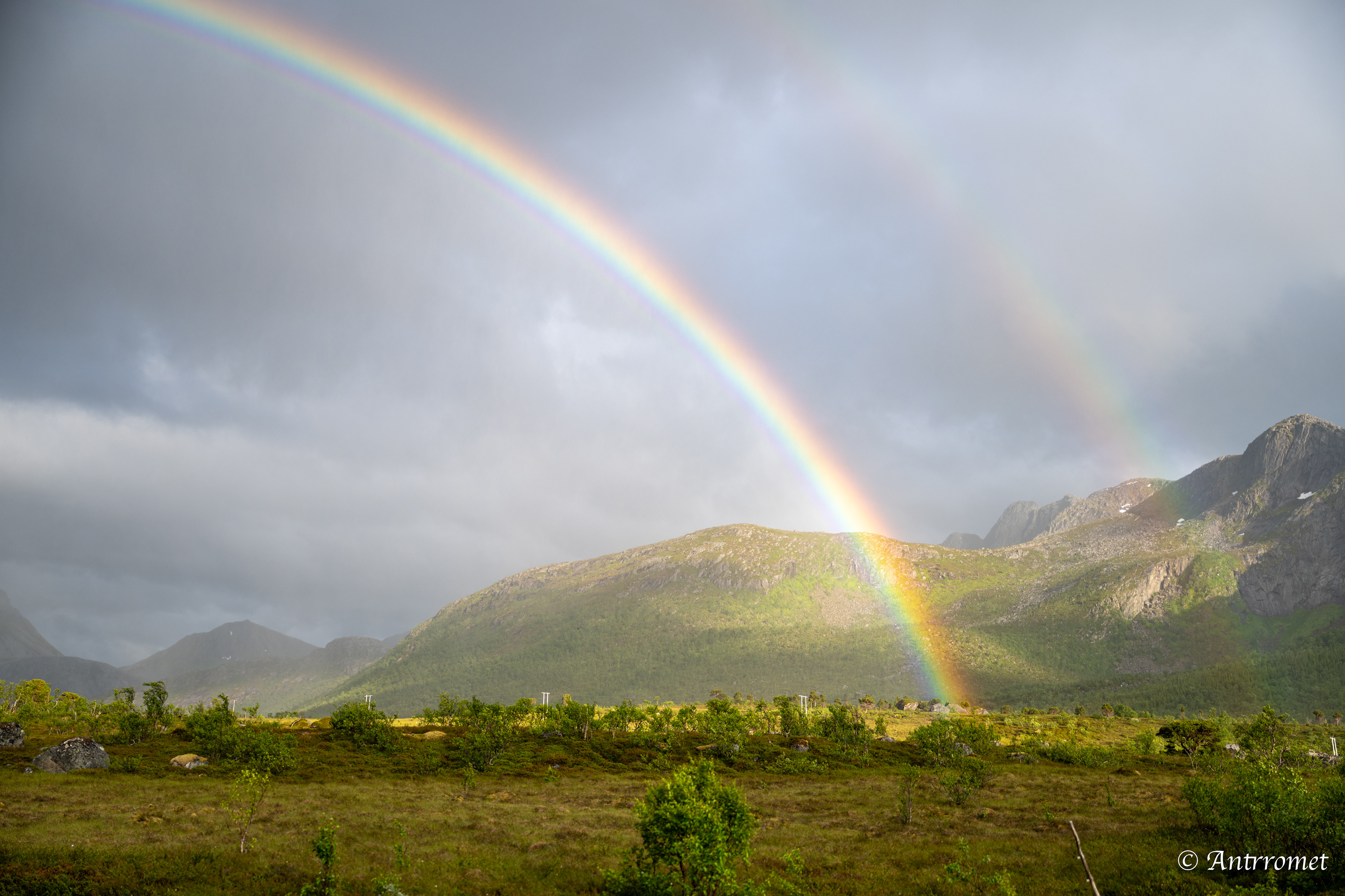 Double rainbow somewhere near Åse on a tour with Arctic North Adventures