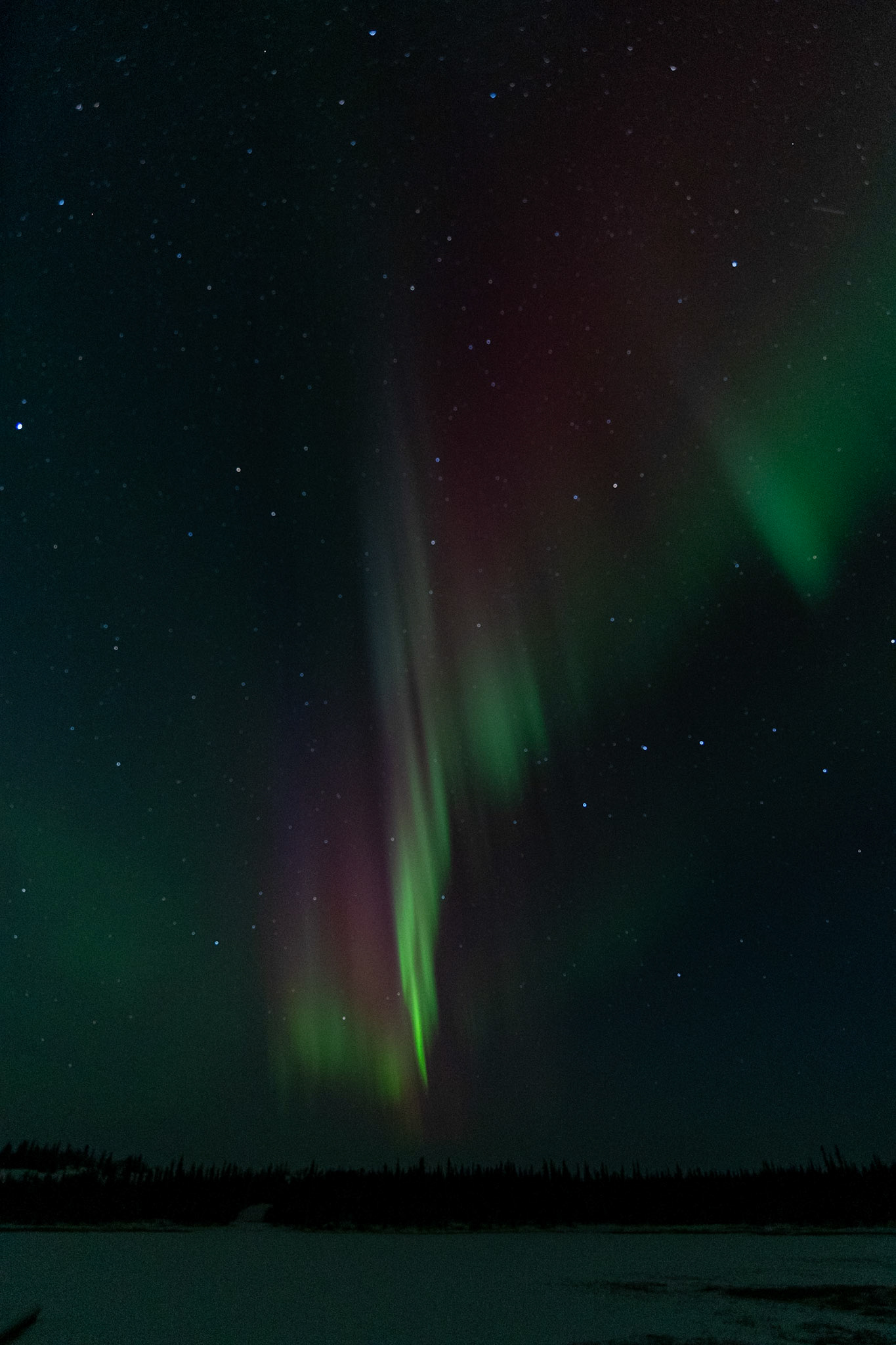 Northern lights at Prosperous Lake, Ingraham Trail