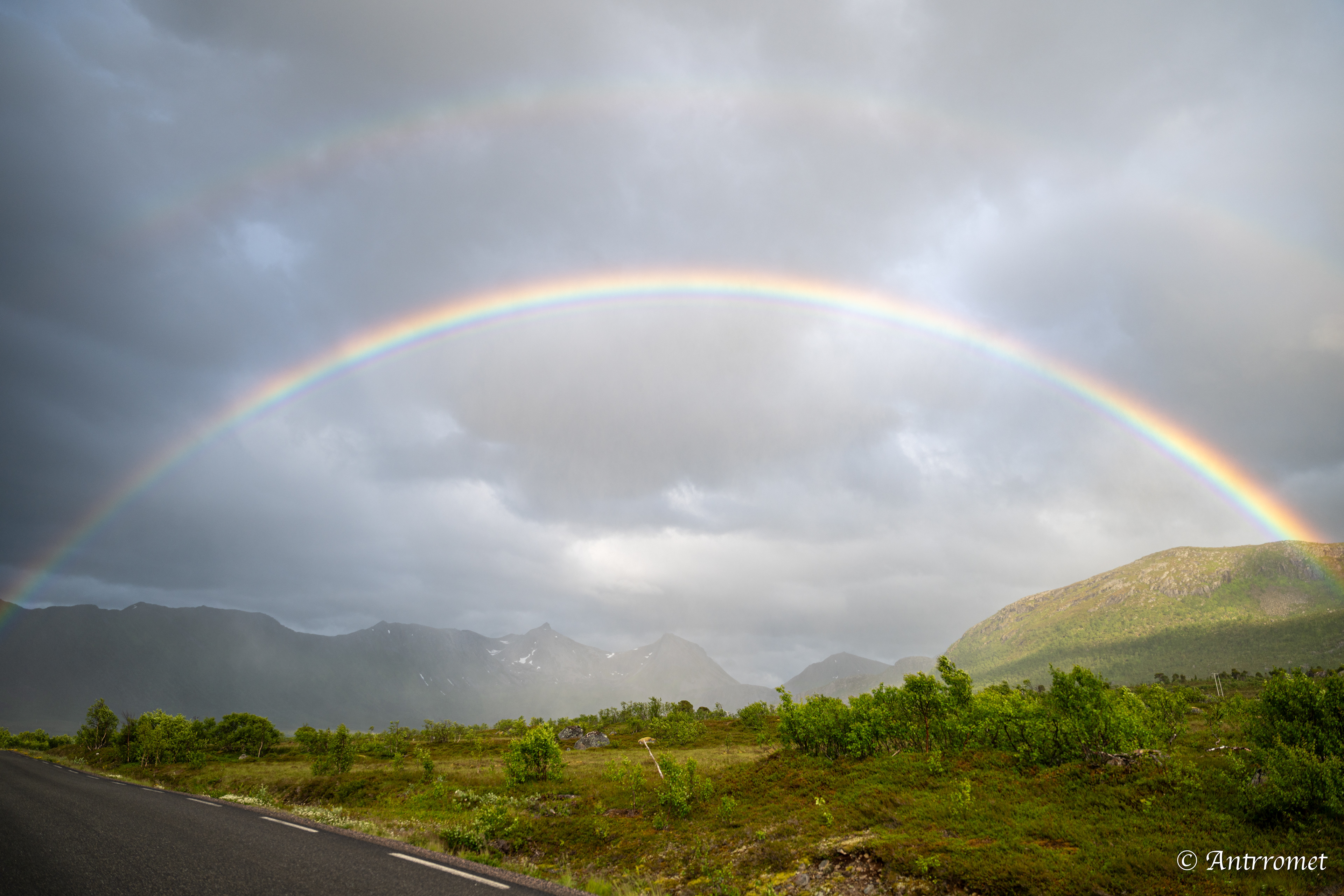 Double rainbow somewhere near Åse on a tour with Arctic North Adventures
