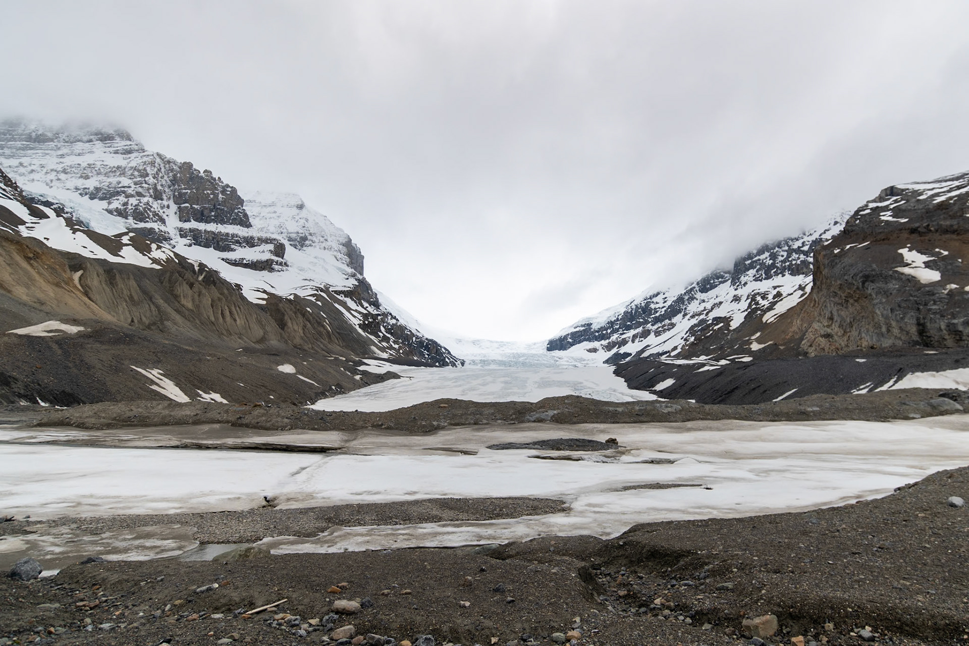 Toe of the Athabasca glacier