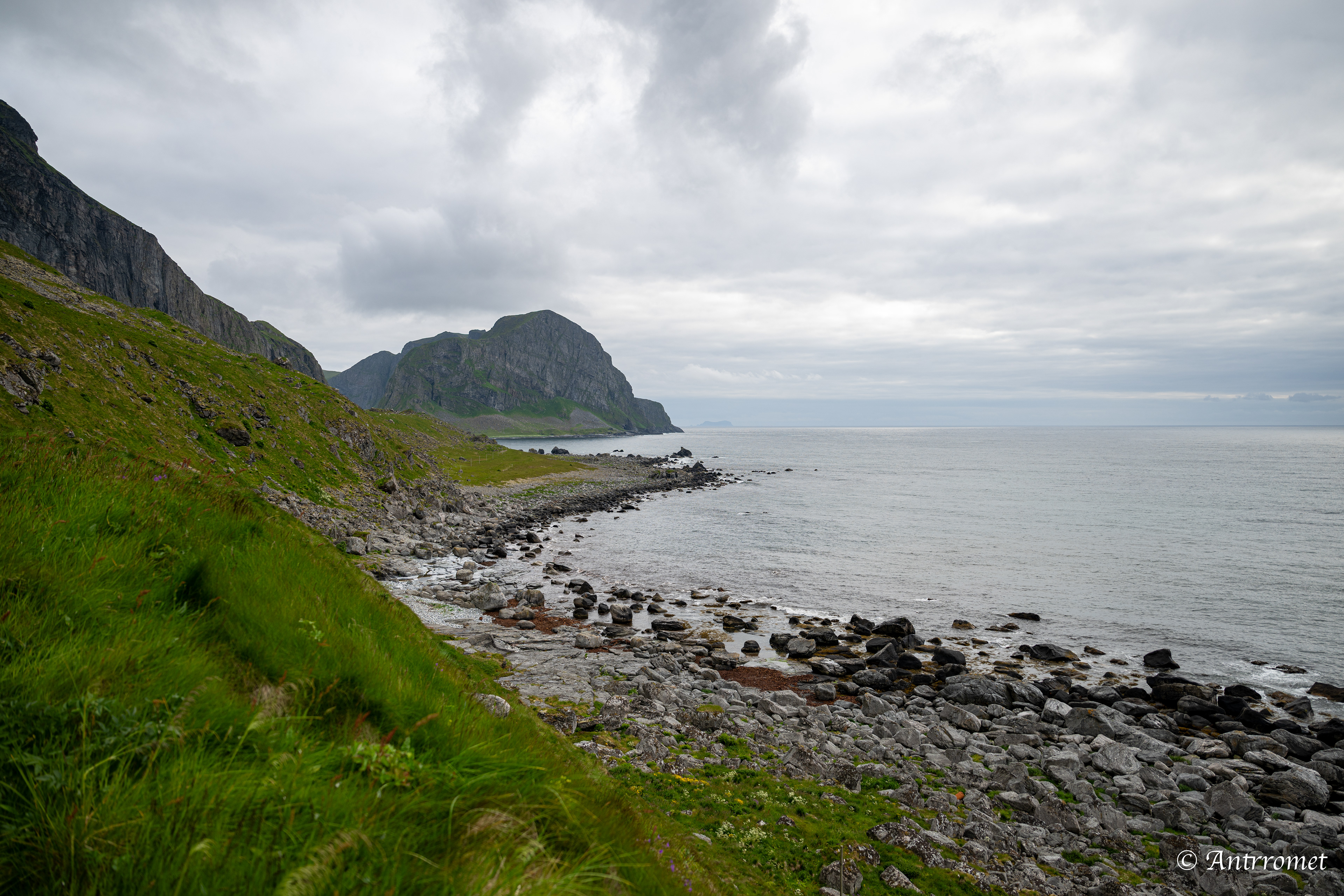 On the way back from the Bird Cliff at Værøy