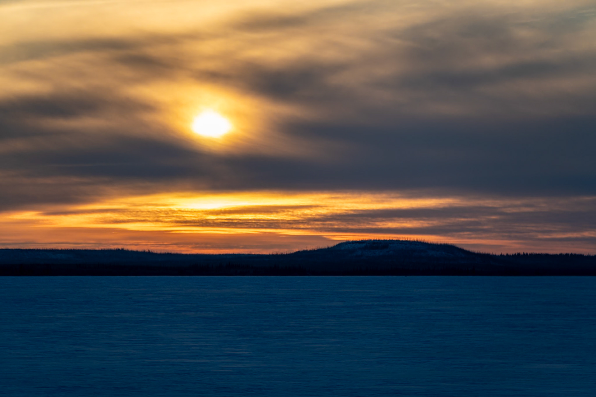 Sunset at Great Slave lake, Behchoko