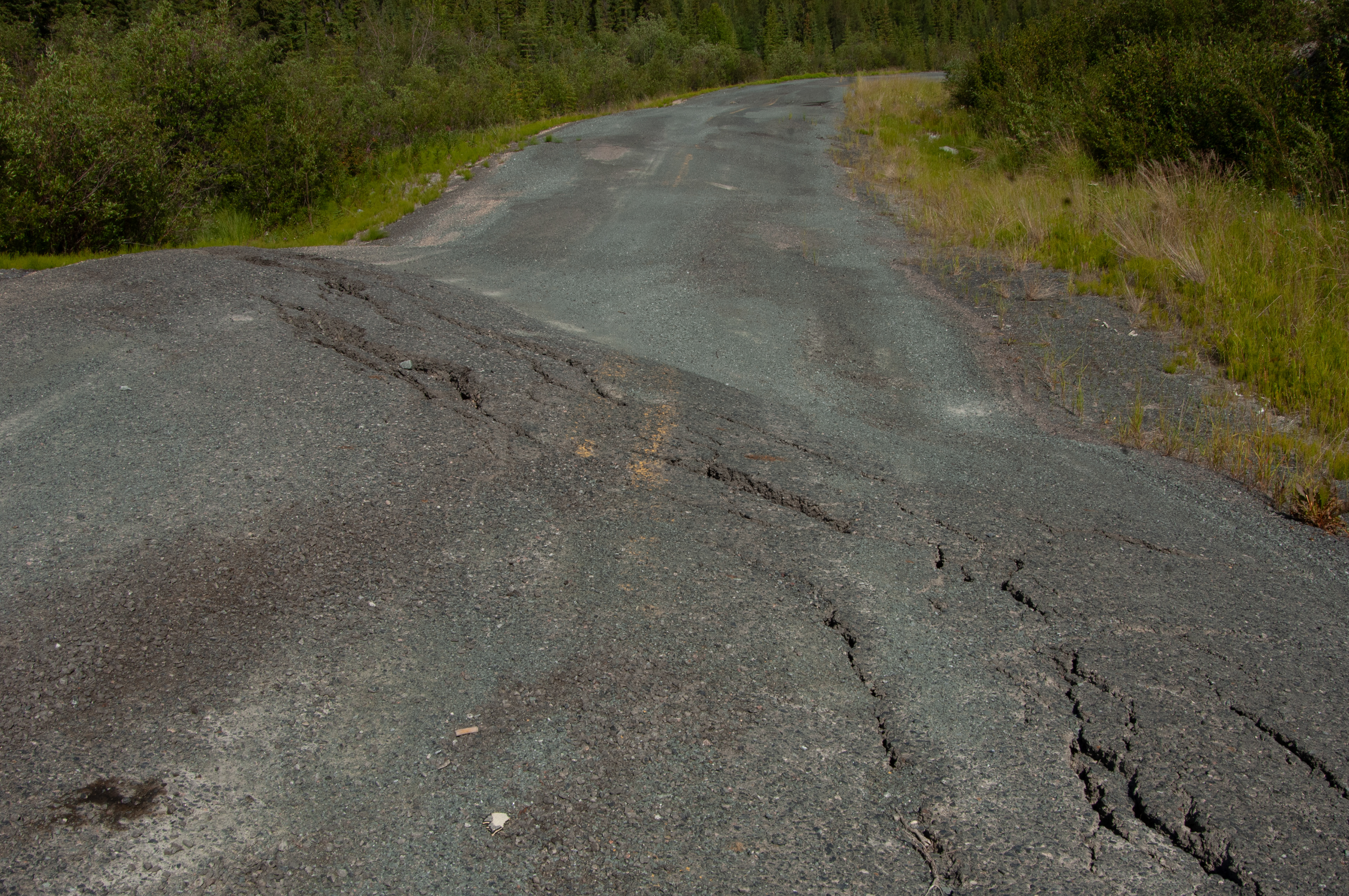 Frost heave roadway