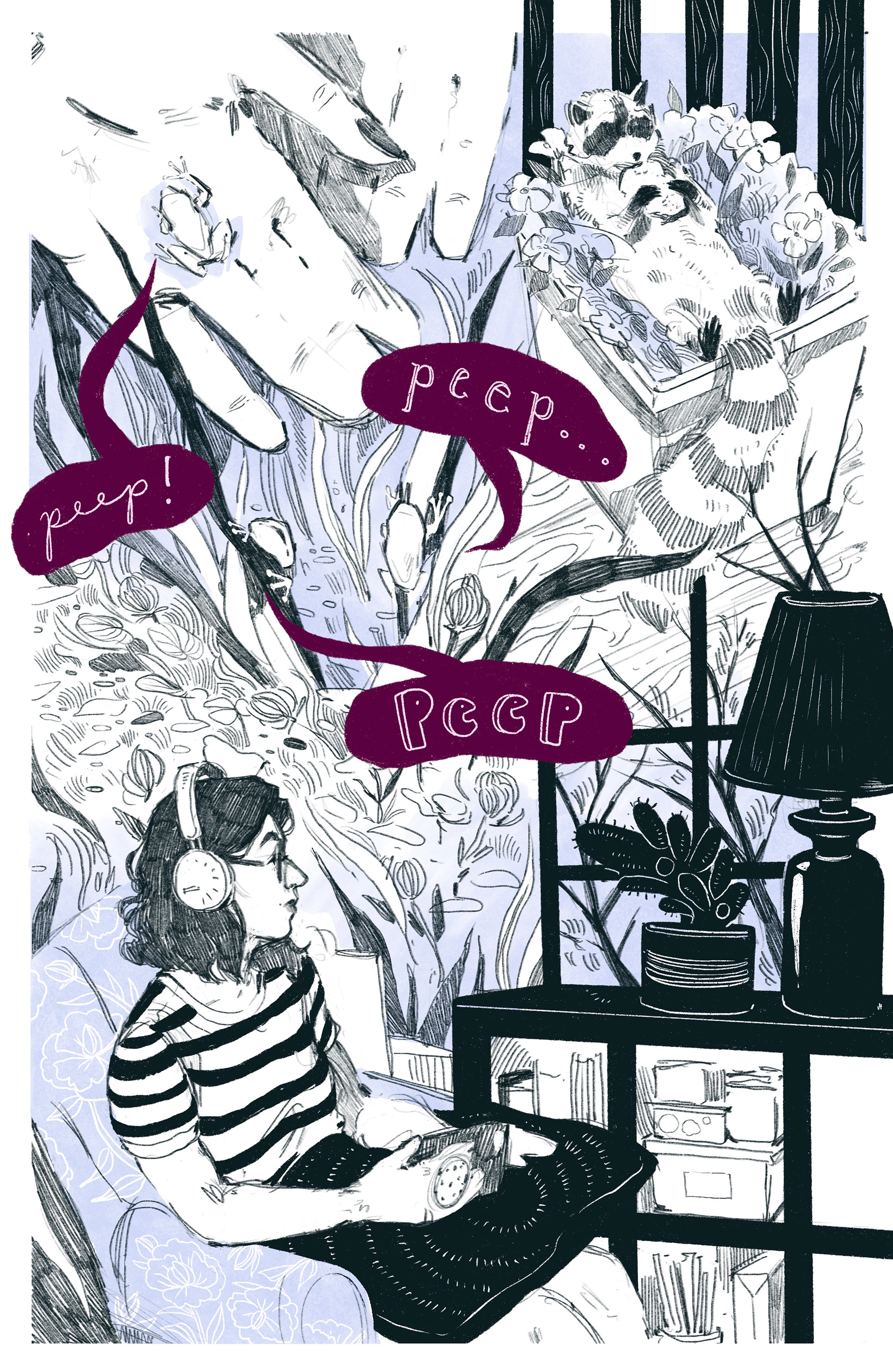 "Backyard Creatures Page 2," Digital (Procreate)