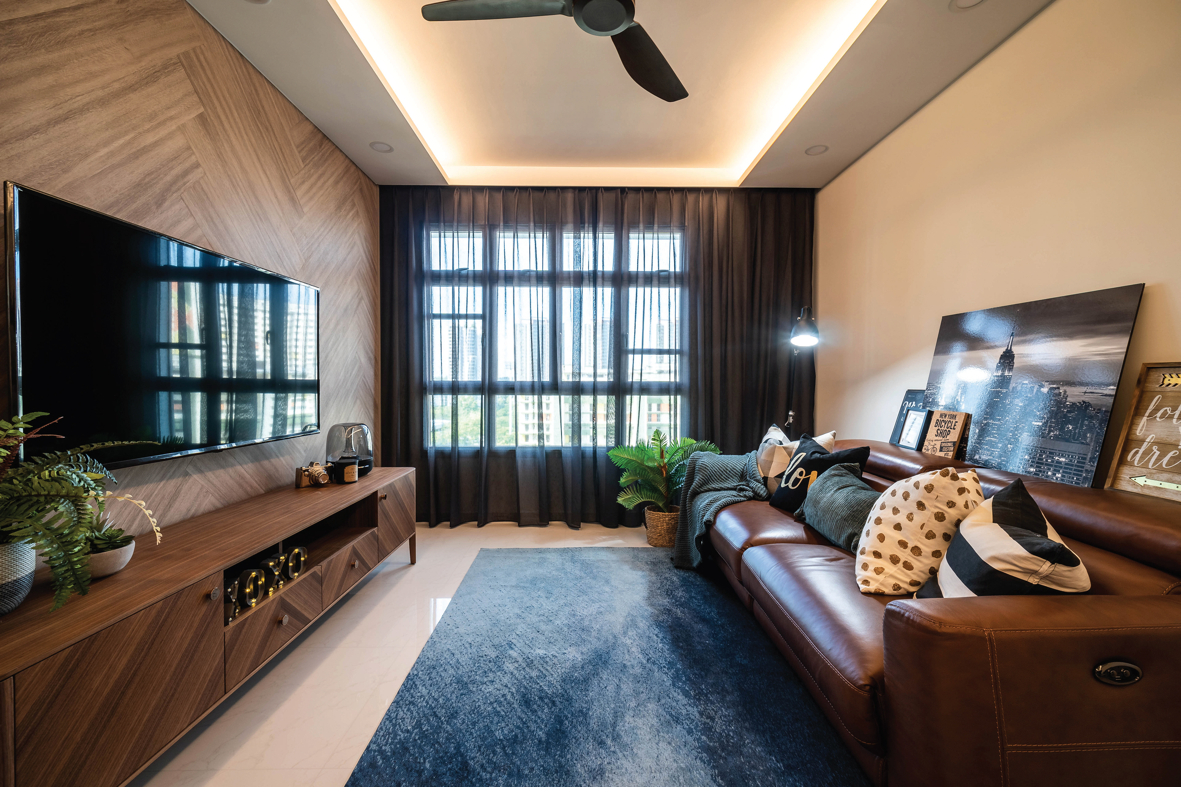 HDB Modern Rustic living room - Rezt+Relax