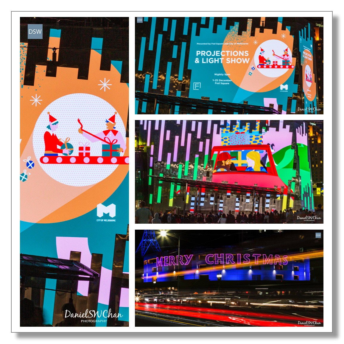 Light projections at Fed Square 2018