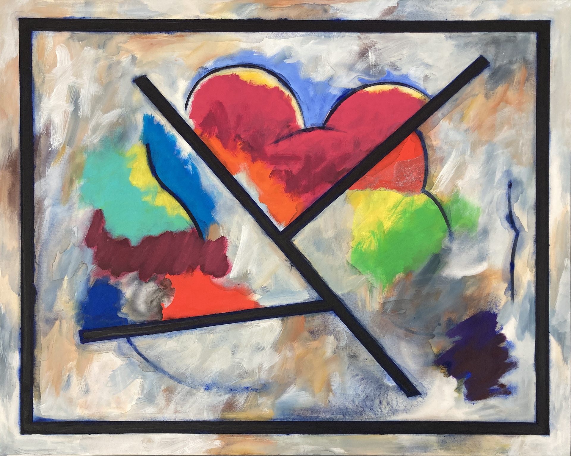 Untitled (Monitor), 2025. Acrylic on cotton. 80 x 100 cm