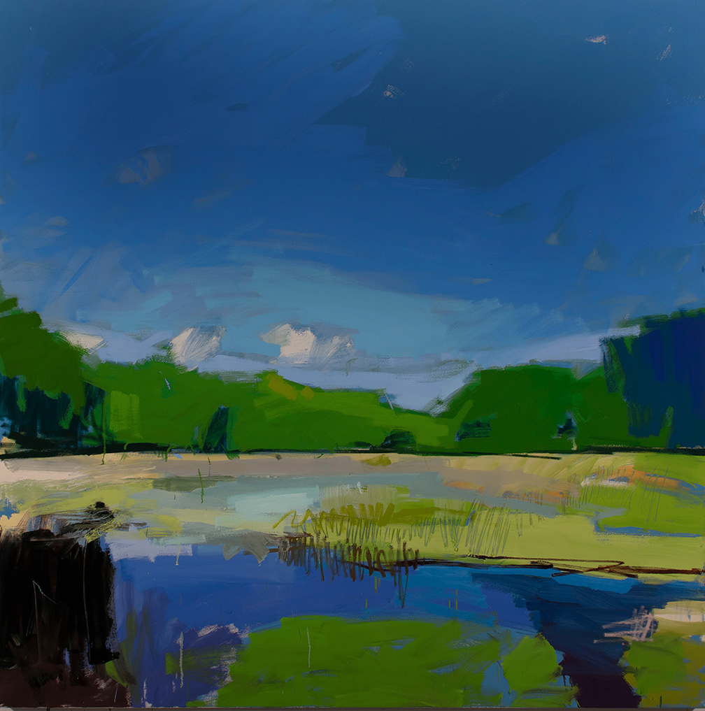 view from a trail, 46" x 46"