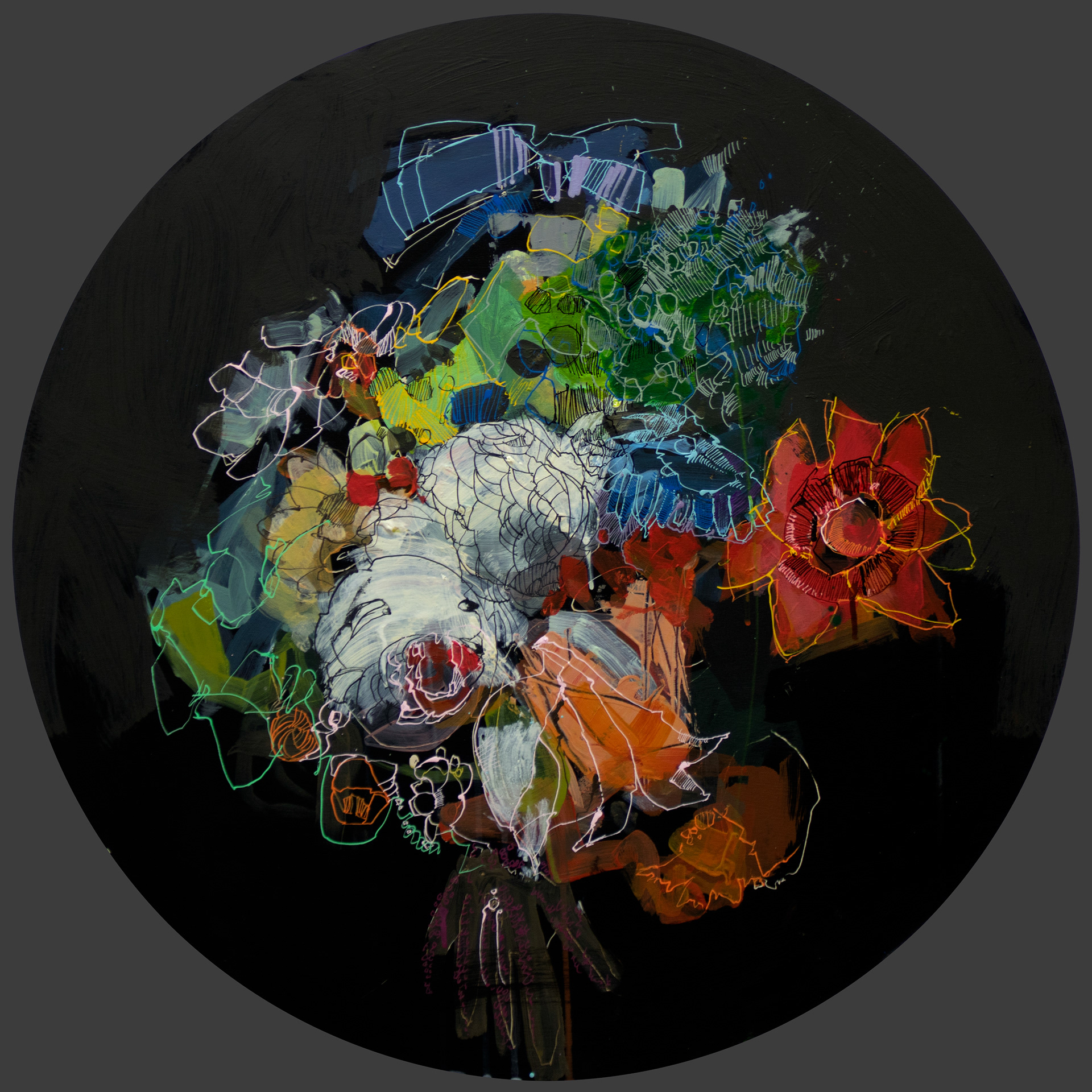 flower piece, 46" diameter