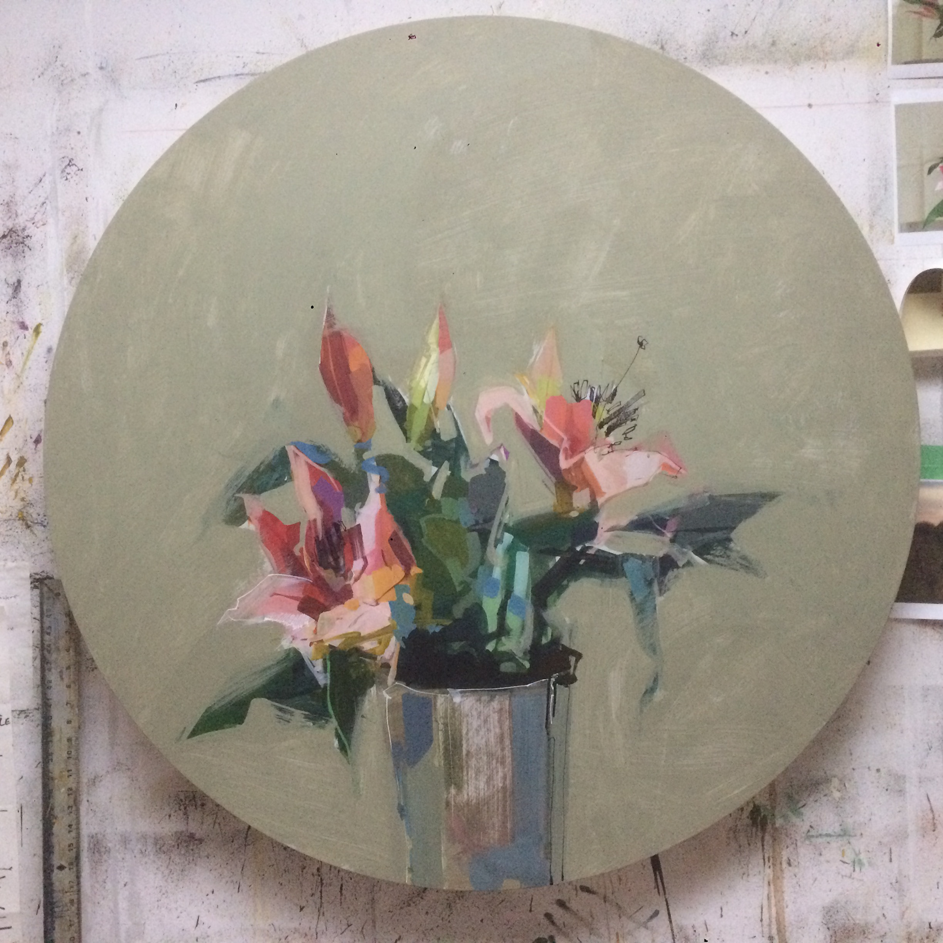 flower piece, 48" diameter