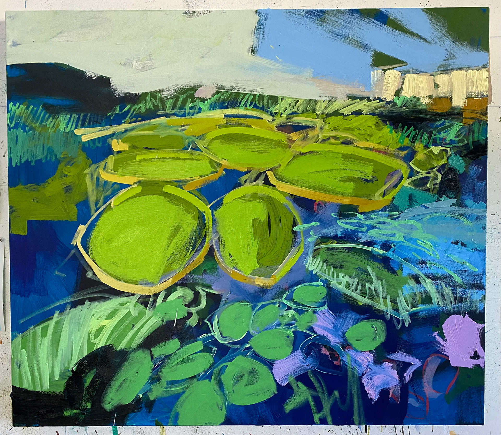 water lilies, Kew Gardens, London, 39" x 48"